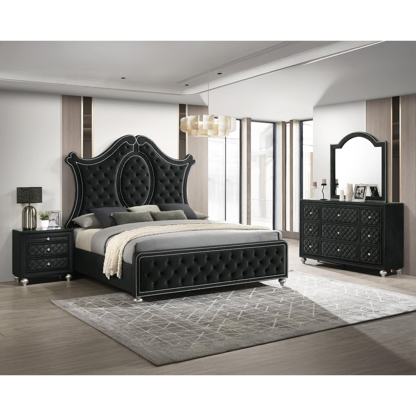 Crown Mark Cameo B2180-11 Dresser Mirror - Black IMAGE 4