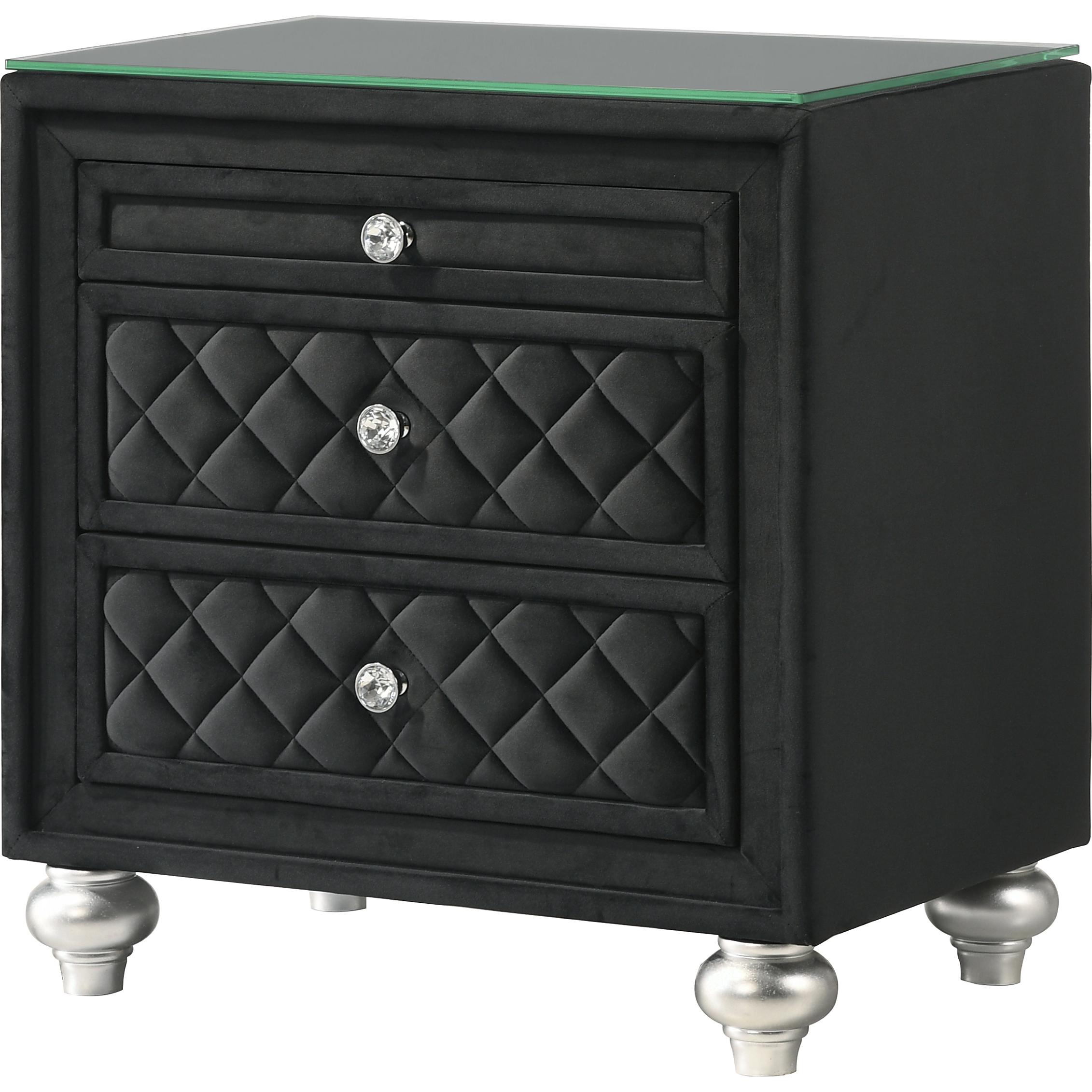 Crown Mark Cameo B2180-2 Nightstand - Black IMAGE 1