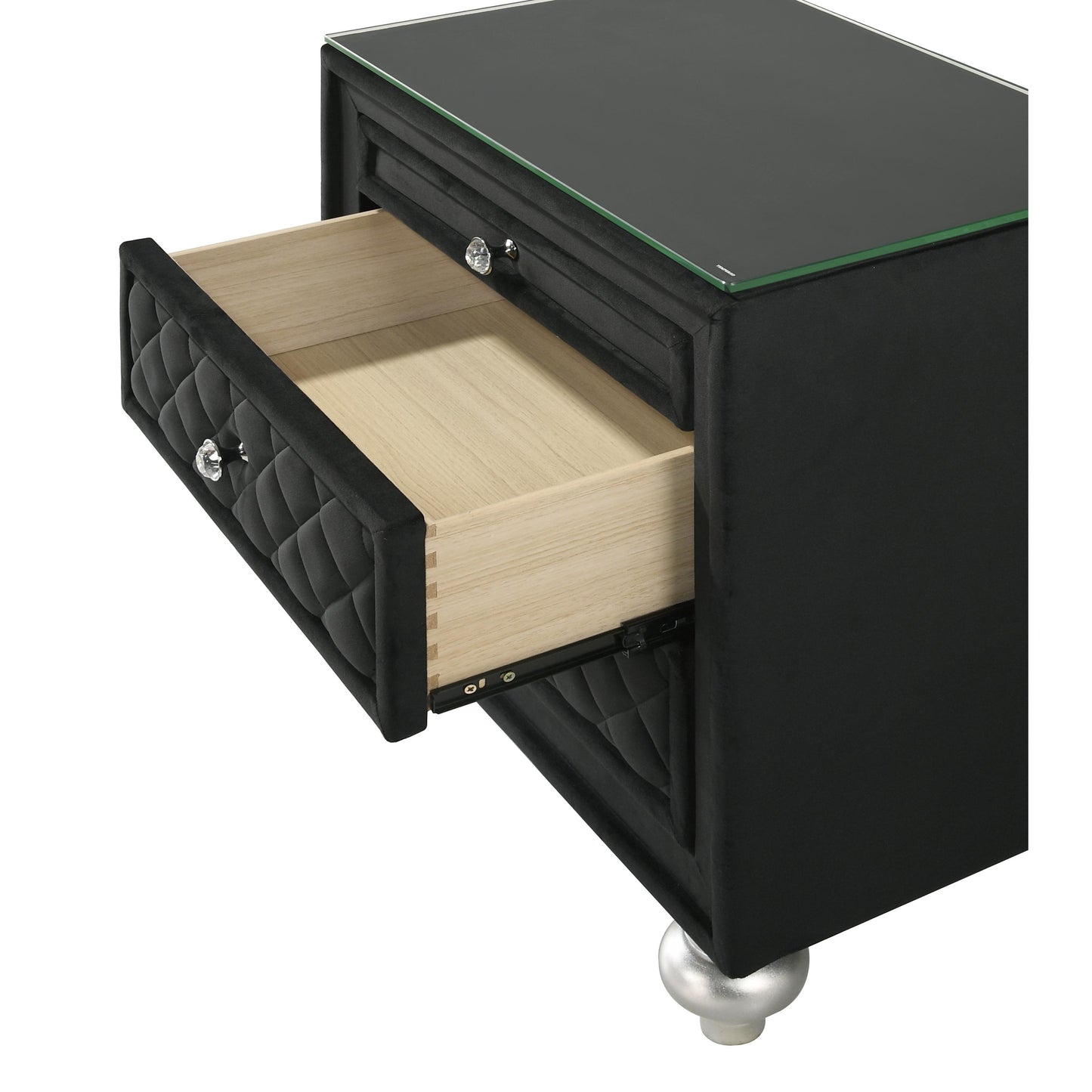 Crown Mark Cameo B2180-2 Nightstand - Black IMAGE 4