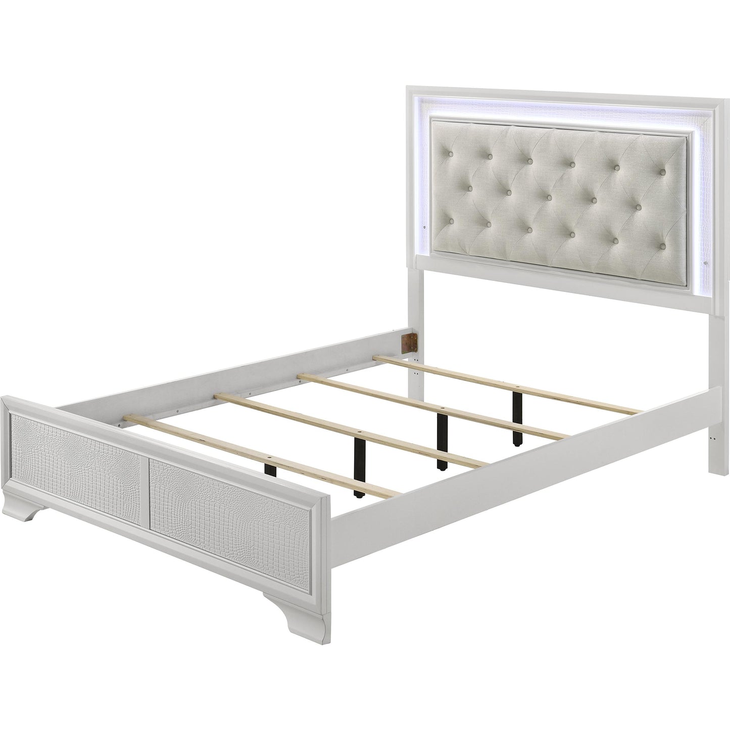 Crown Mark Lyssa B4312-F Full Bed with LED - Oat/Frost IMAGE 2