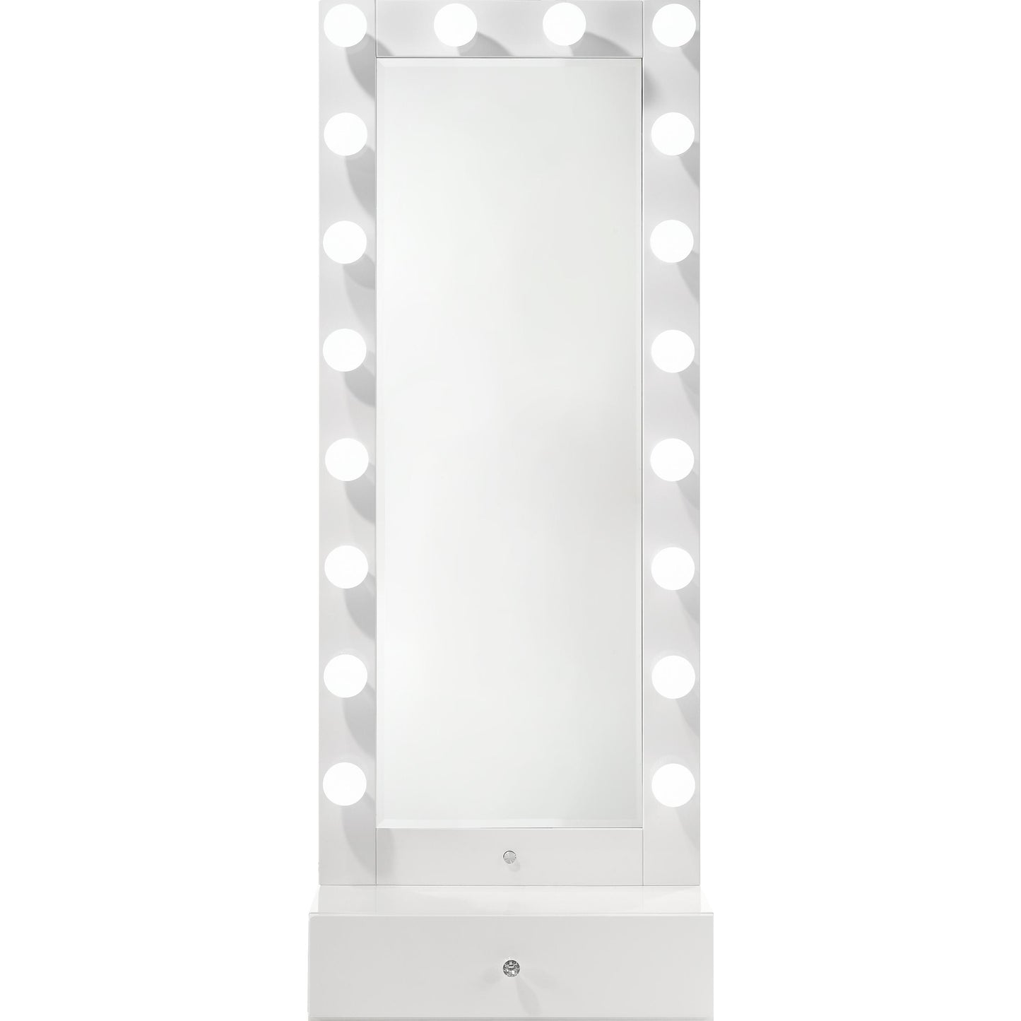 Crown Mark Luxo B4852WH-DB-SET Tall Lighted Vanity with Drawer - White IMAGE 2