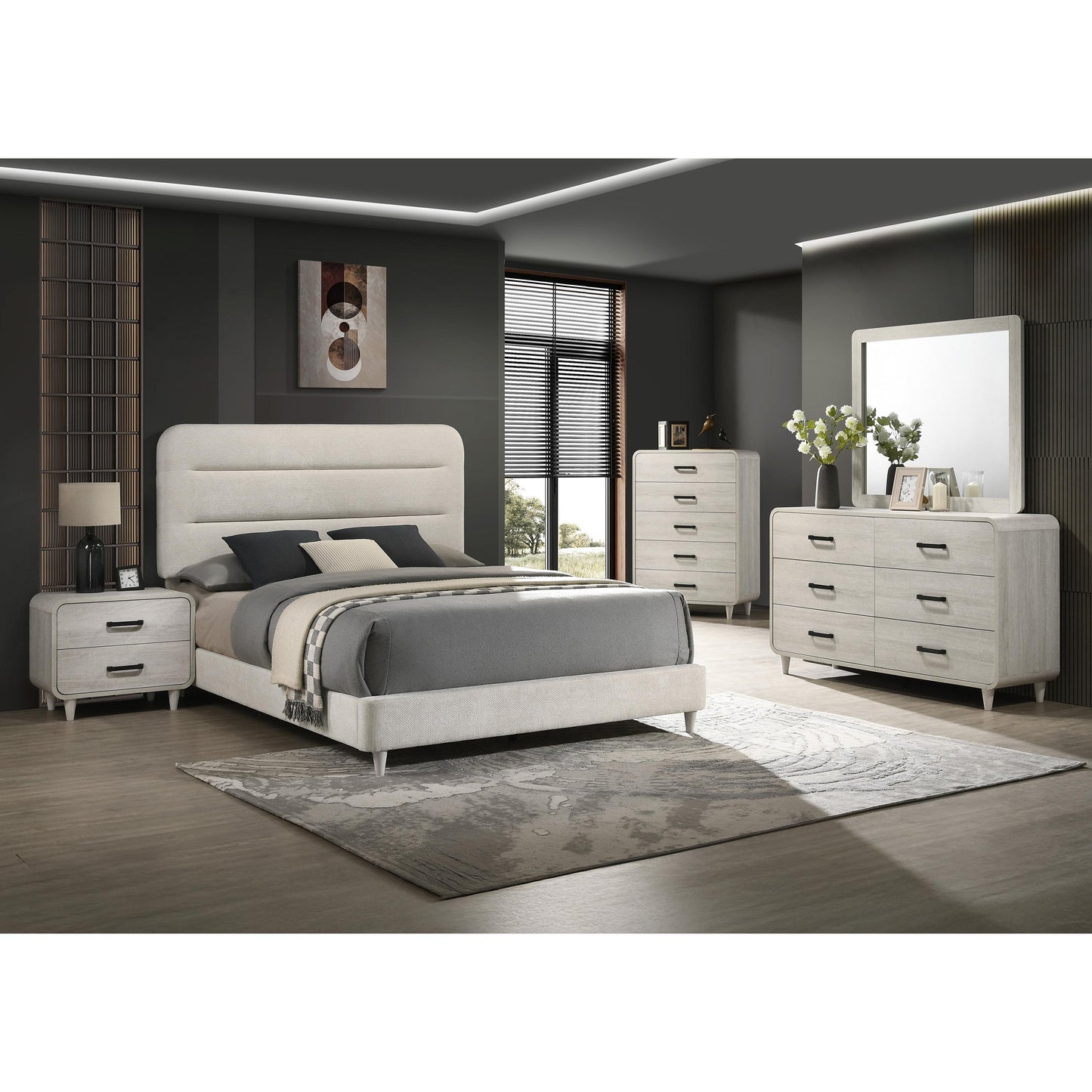Crown Mark Nyomi B4900-Q Queen Bed - White IMAGE 3