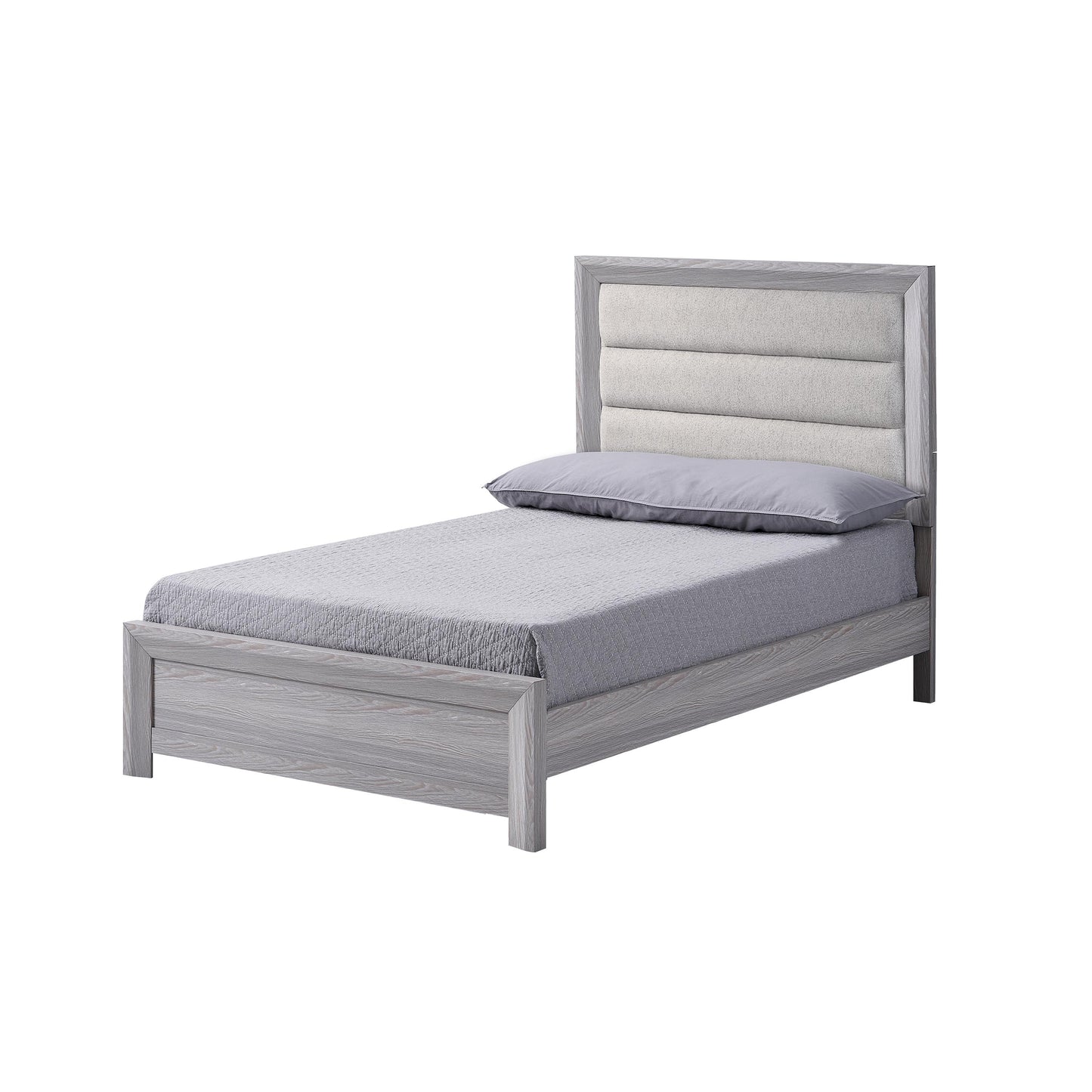 Crown Mark Adelaide B6712-T Twin Upholstered Bed - Driftwood IMAGE 1