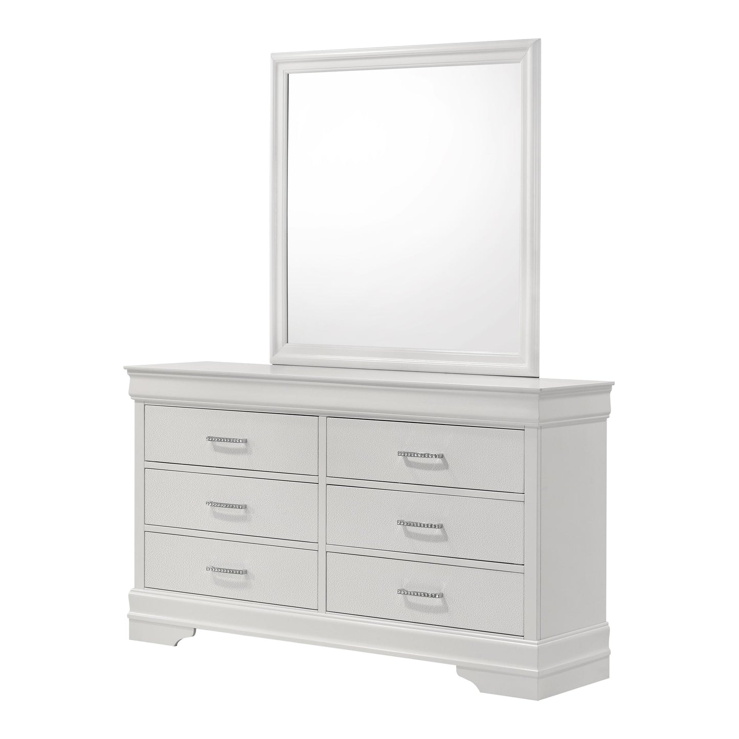 Crown Mark Amalia B6912-11 Dresser Mirror - White IMAGE 2