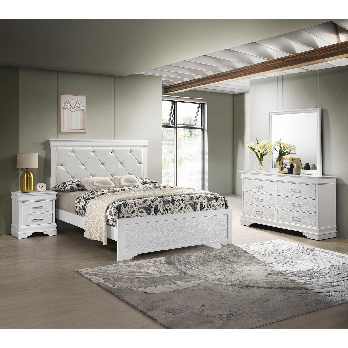 Crown Mark Amalia B6912-2 Nightstand - White IMAGE 3