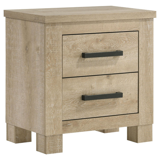 Coaster Furniture Oakglen 225102 2-drawer Nightstand Bedside Table - Weathered Oak IMAGE 1