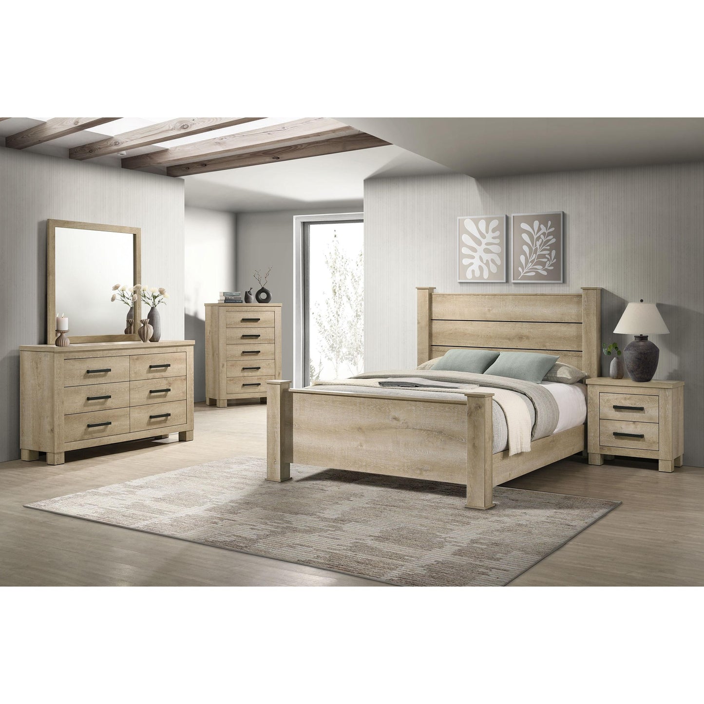 Coaster Furniture Oakglen 225102 2-drawer Nightstand Bedside Table - Weathered Oak IMAGE 12