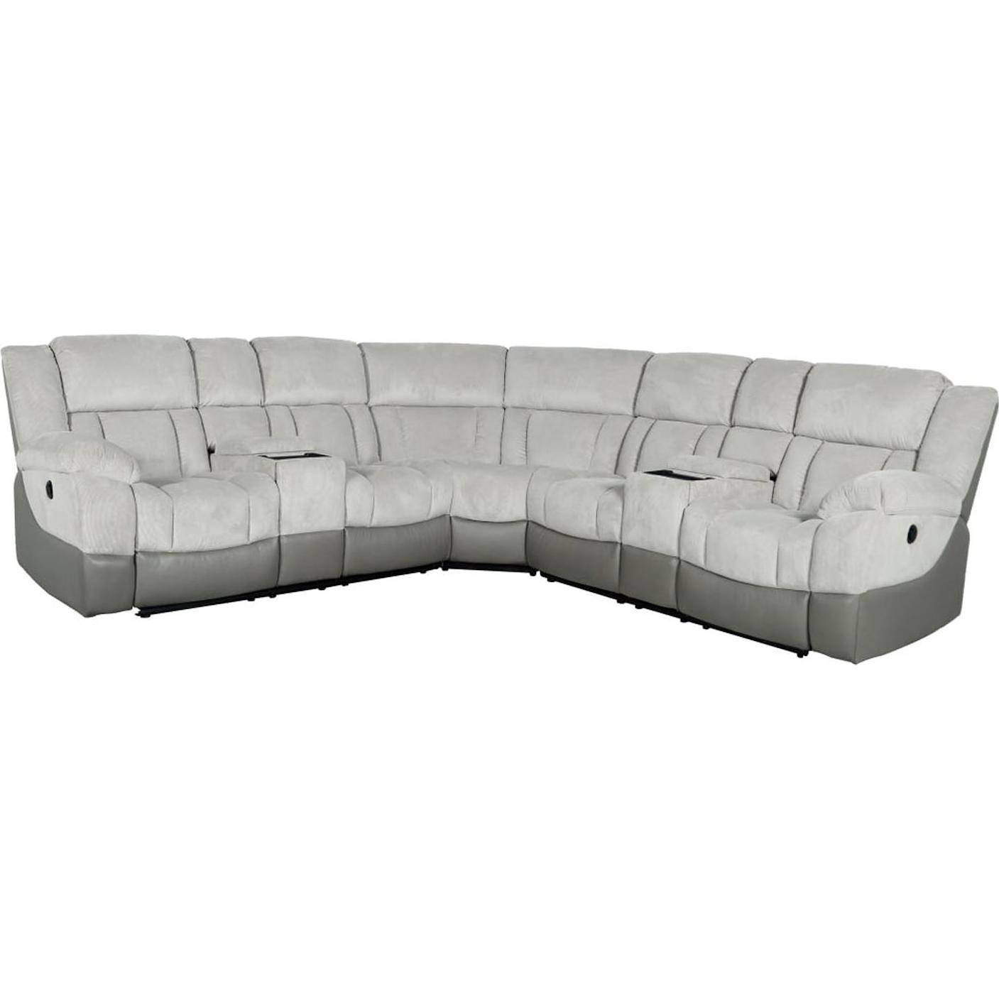 Generation Trade Yukon 681594 Power Reclining Sectional - Light Grey/Grey IMAGE 1