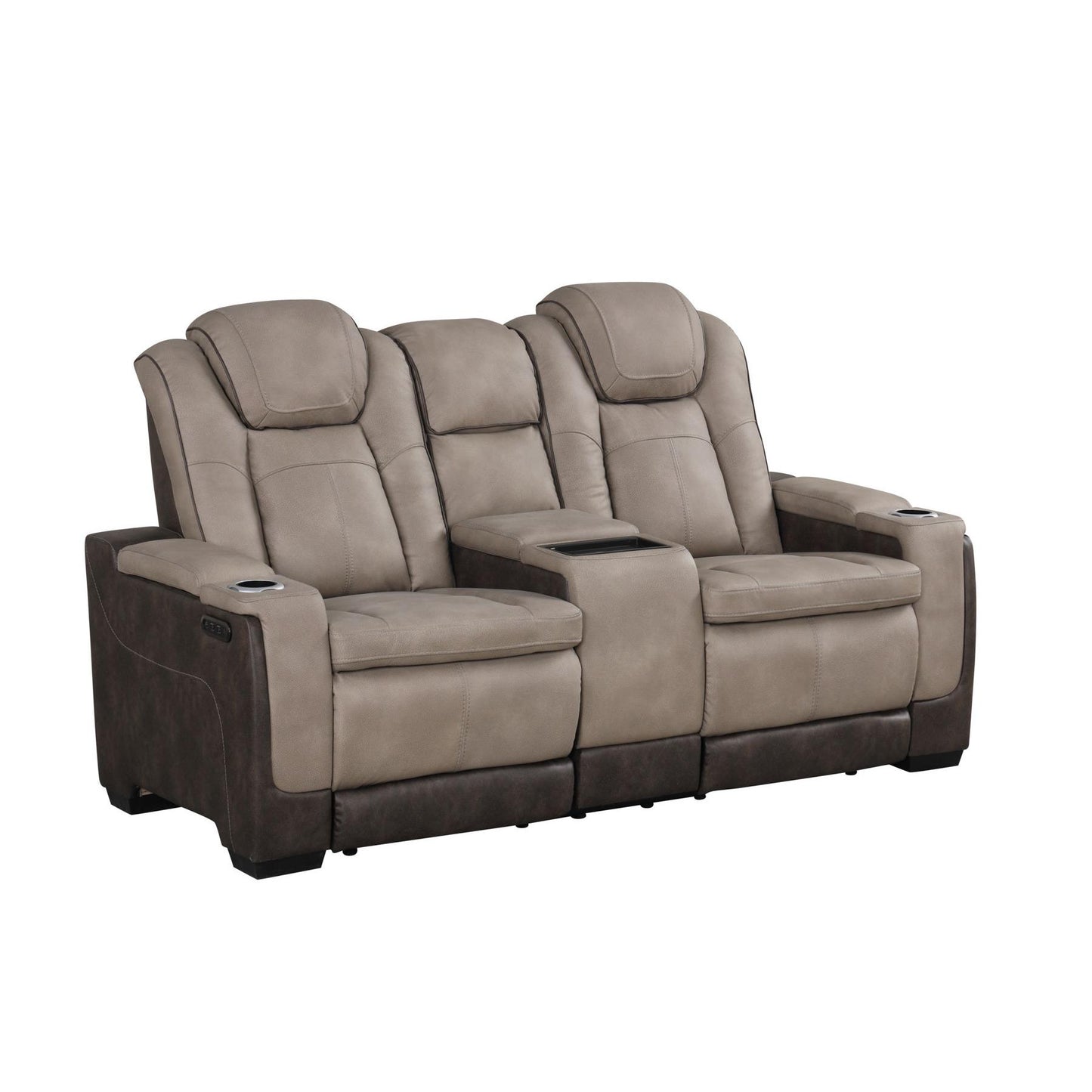 Generation Trade Woodland 669591 Power Reclining Loveseat with Console - Brown IMAGE 2