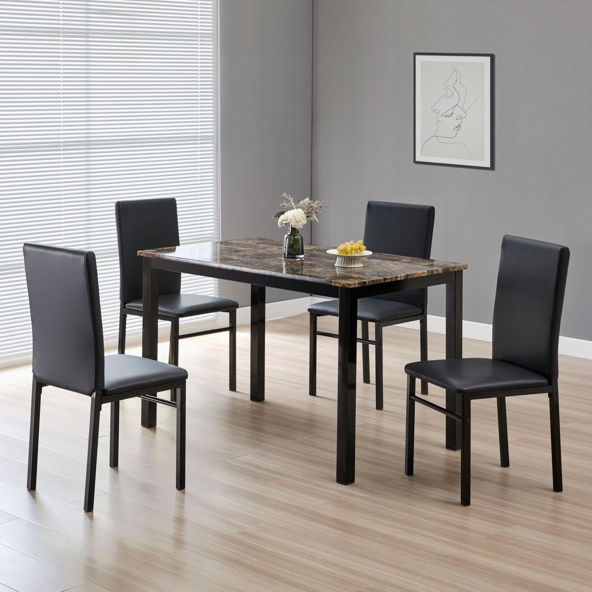 Generation Trade Cararra 303212 5 pc Dining Set - Dark Brown IMAGE 1
