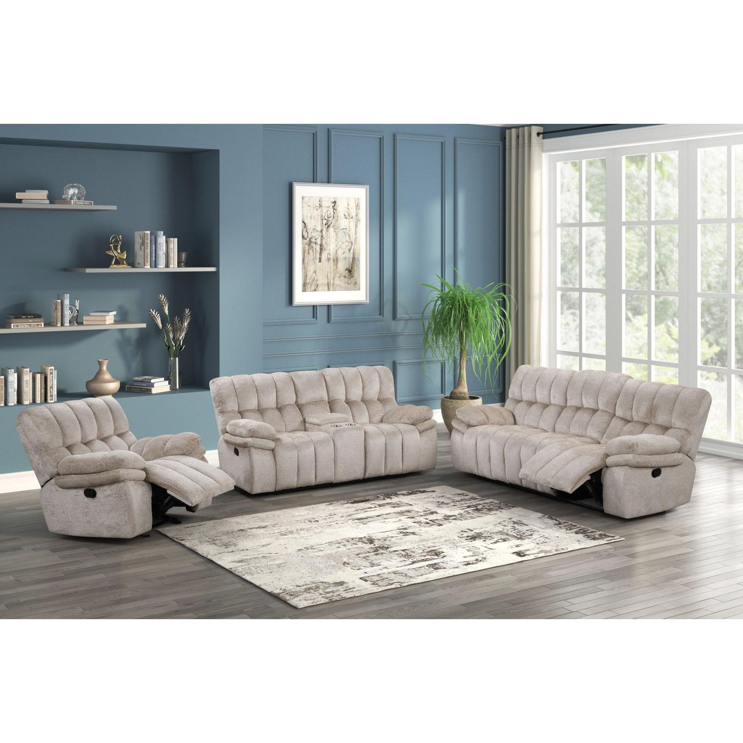Generation Trade Everest 677522 Glider Recliner - Beige IMAGE 2