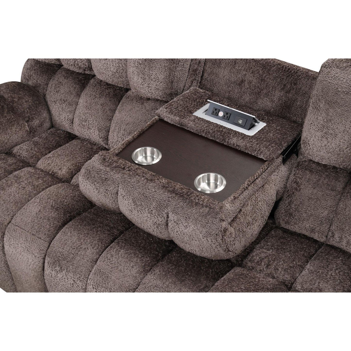 Generation Trade Everest 677340 Sofa with Drop Down Table - Chocolate IMAGE 3