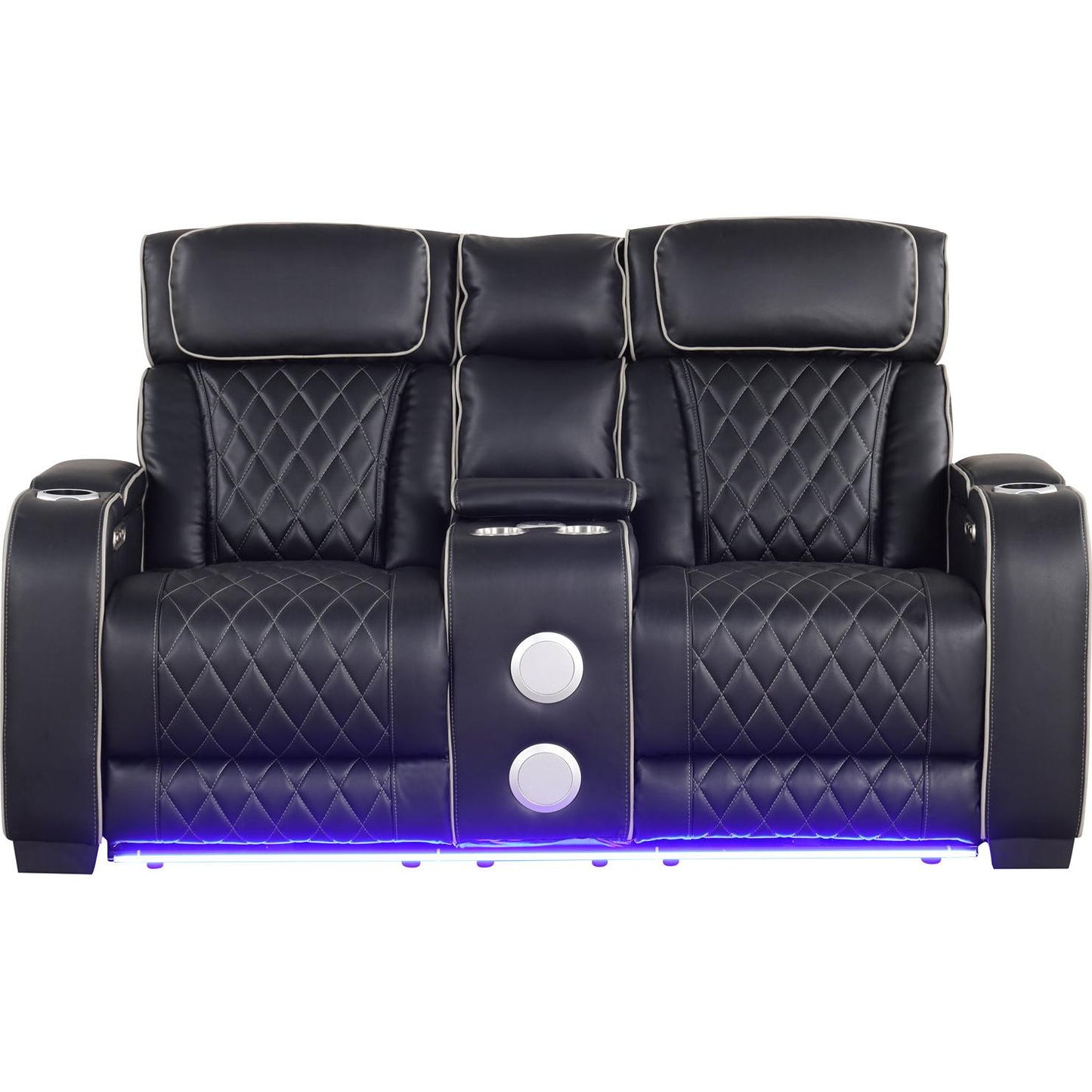 Generation Trade Titan 668291 Power Console Loveseat - Black IMAGE 2