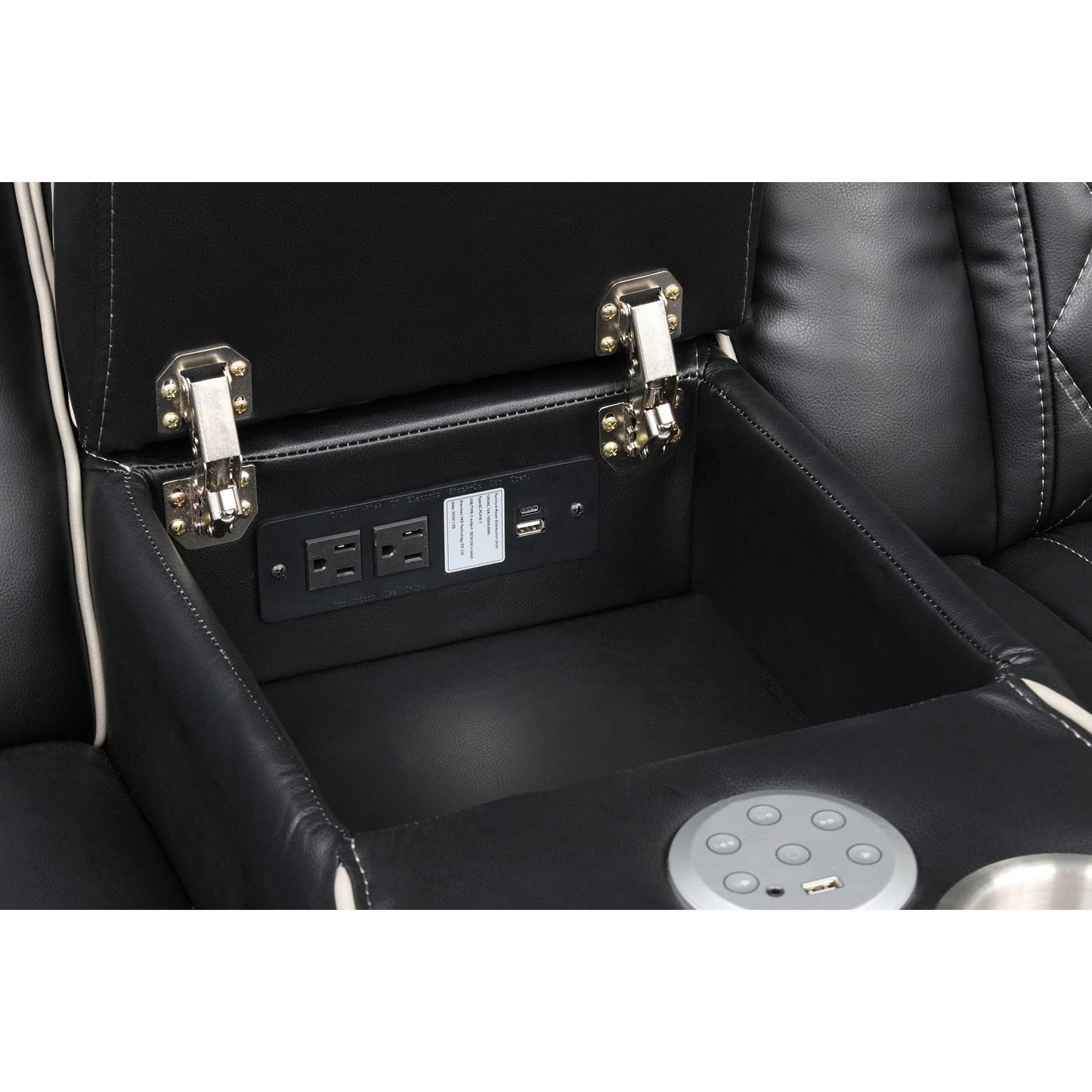 Generation Trade Titan 668291 Power Console Loveseat - Black IMAGE 5