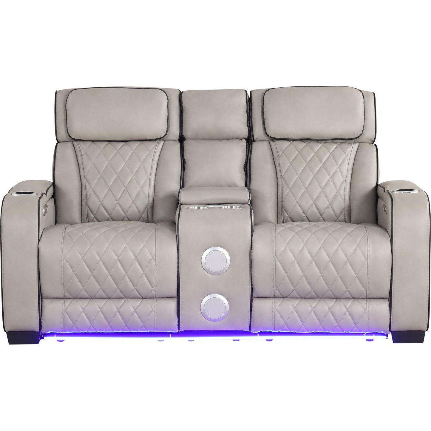 Generation Trade Titan 668091 Power Console Loveseat - Grey IMAGE 2