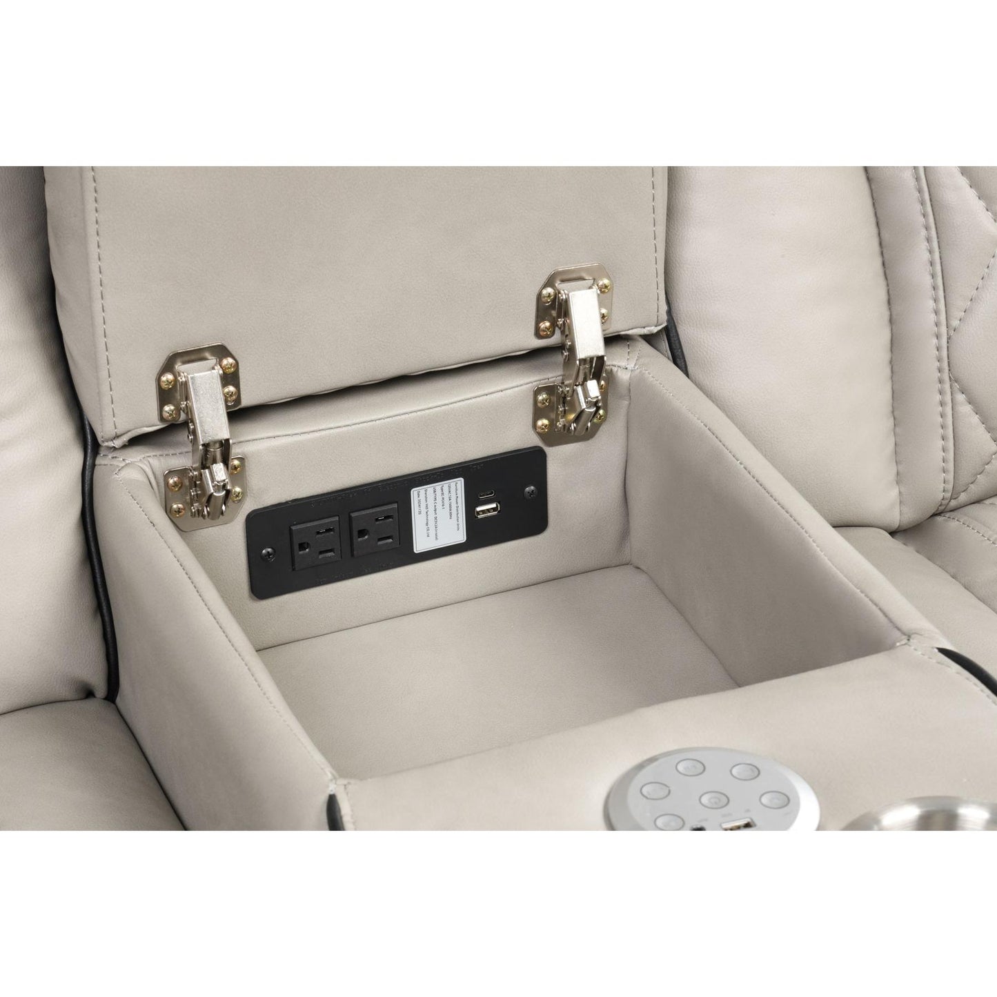 Generation Trade Titan 668091 Power Console Loveseat - Grey IMAGE 5