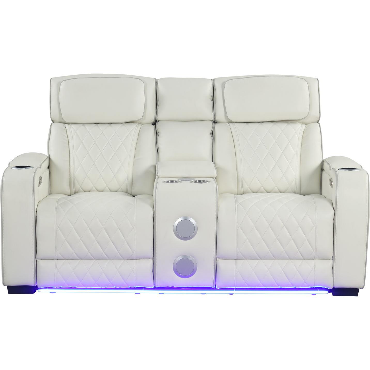 Generation Trade Titan 668191 Power Console Loveseat - White IMAGE 2