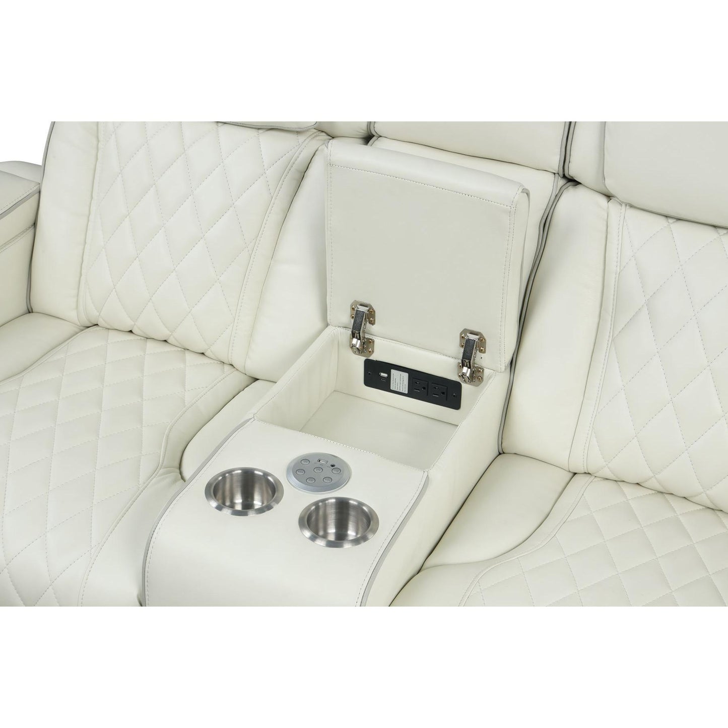 Generation Trade Titan 668191 Power Console Loveseat - White IMAGE 5