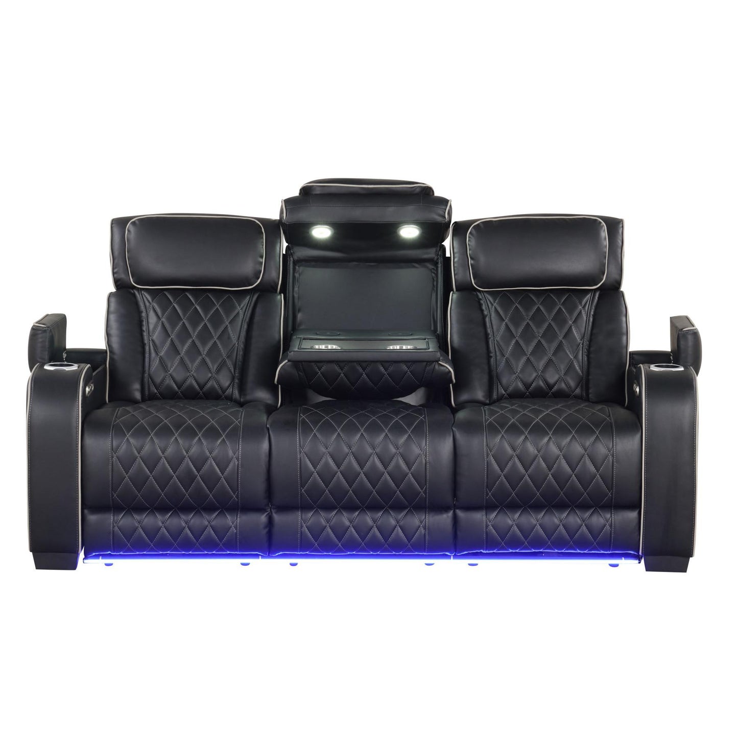 Generation Trade Titan 668290 Power Reclining Sofa - Black IMAGE 1