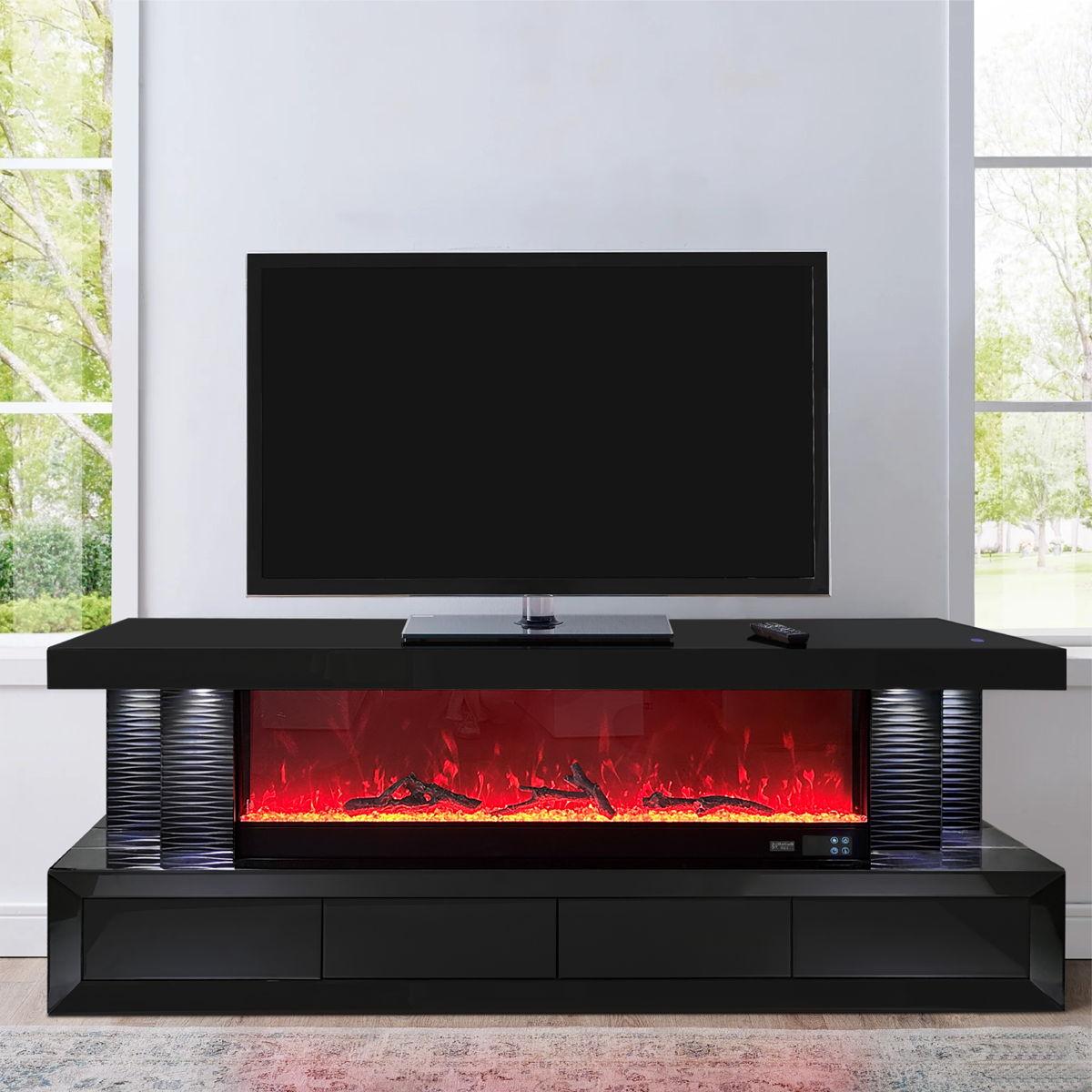 Generation Trade Linx 715209 TV Stand/ Fireplace - Black IMAGE 1