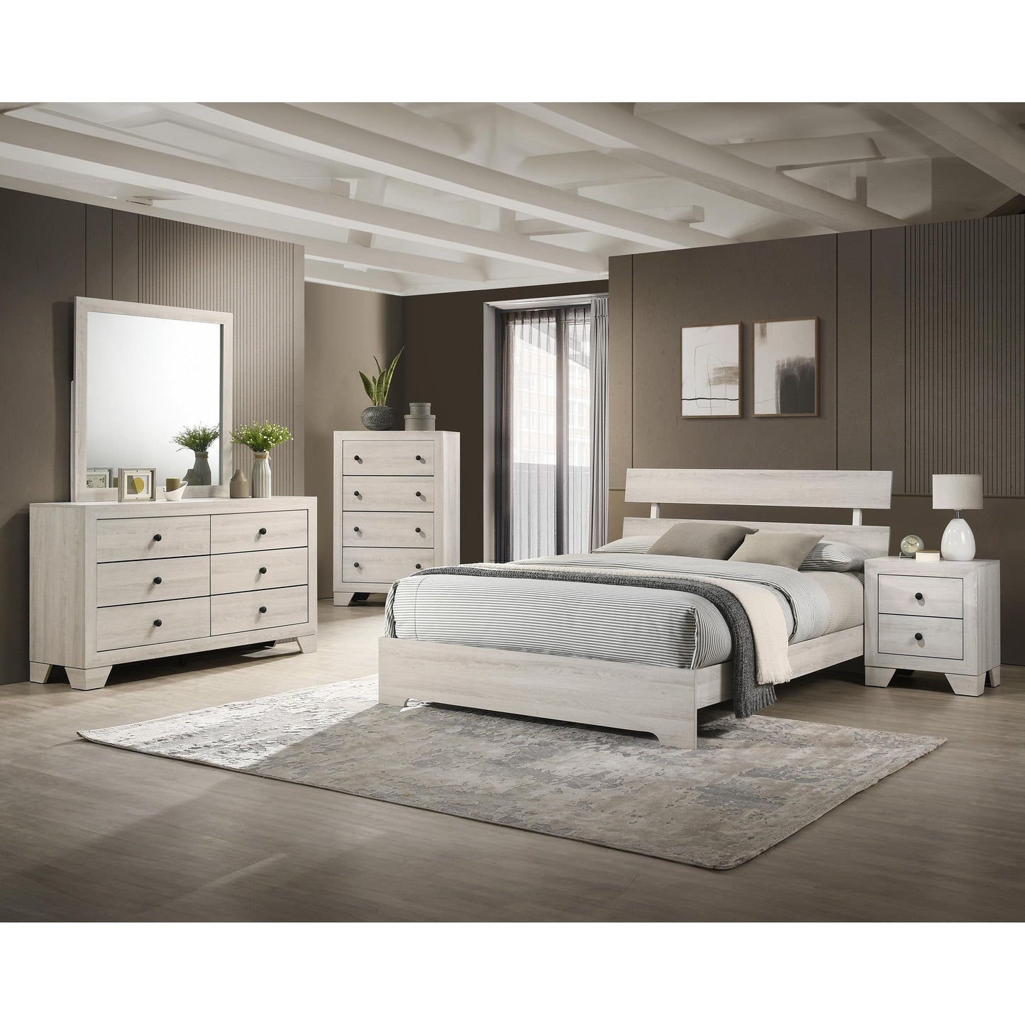 Crown Mark Atticus B6982-F-BED Full Bed - White IMAGE 2