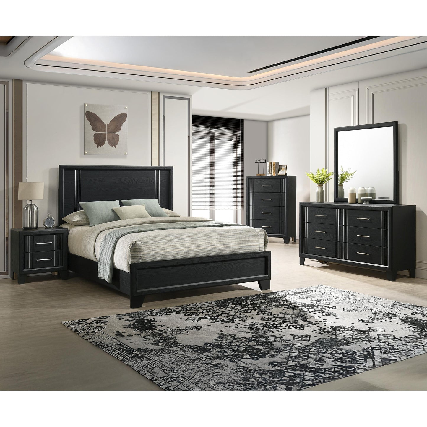 Crown Mark Charlie B9235-F Full Bed - Charcoal IMAGE 3
