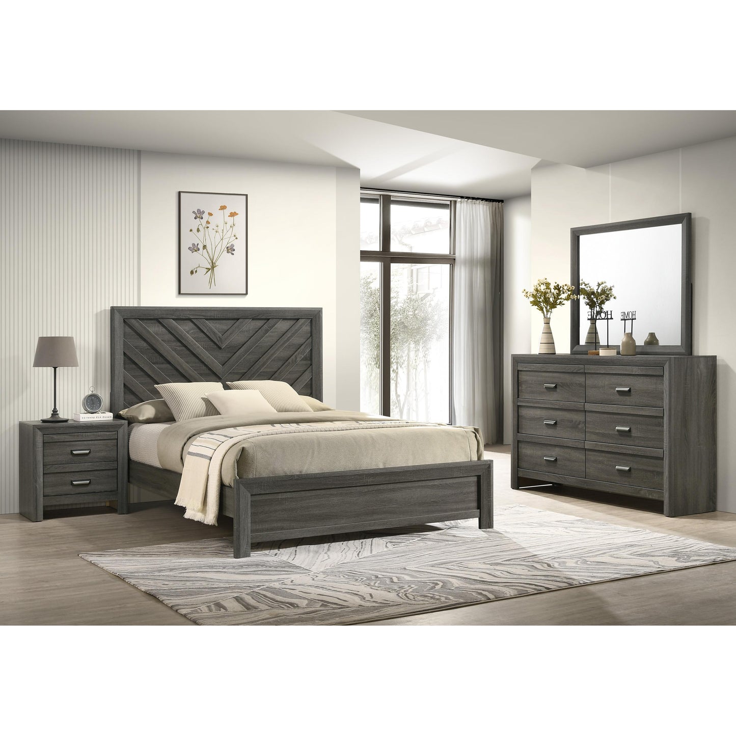 Crown Mark Valor B9335-11 Dresser Mirror - Grey IMAGE 4