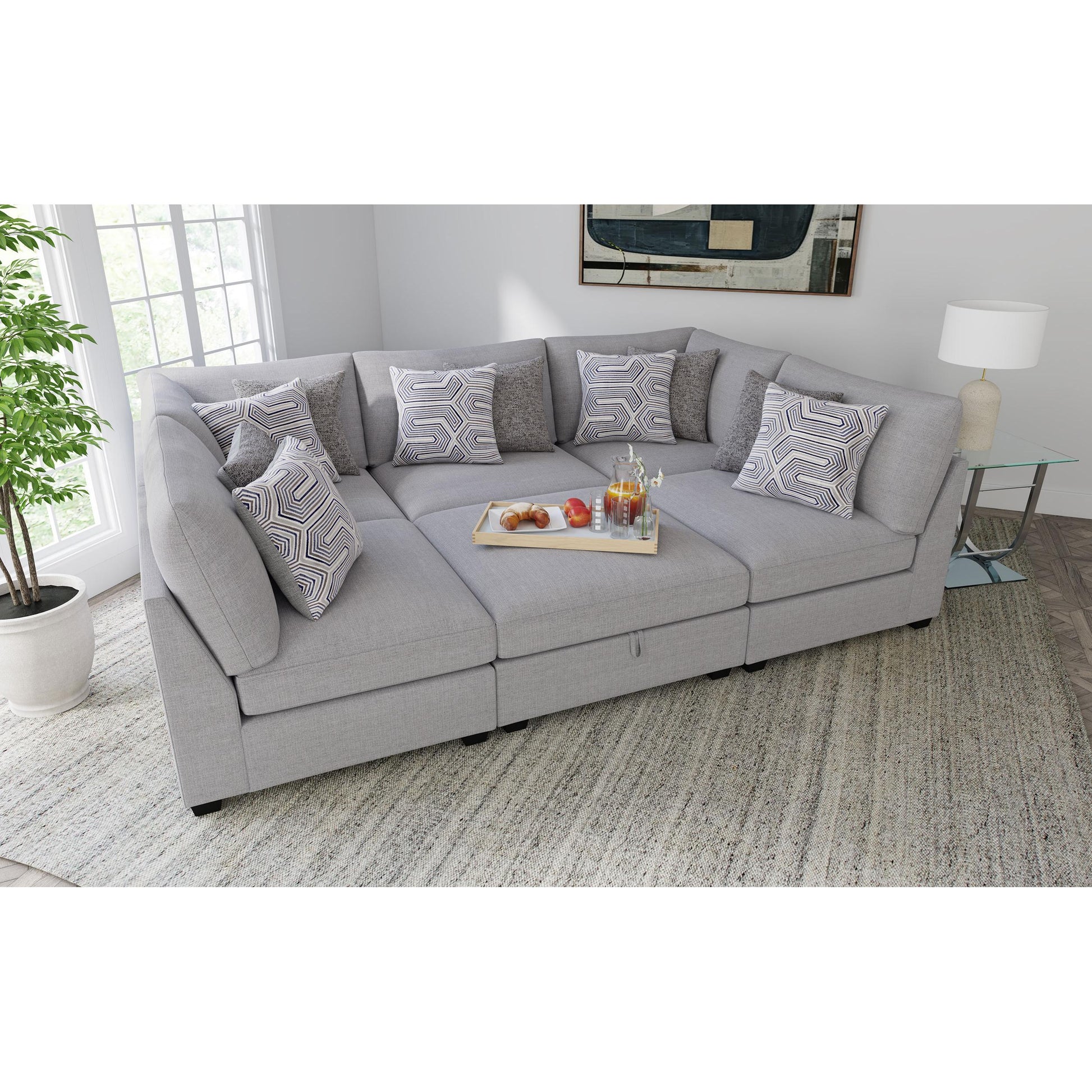 Coaster Furniture Cambria 551511-S6A 6 pc Upholstered Modular Sectional - Grey IMAGE 2