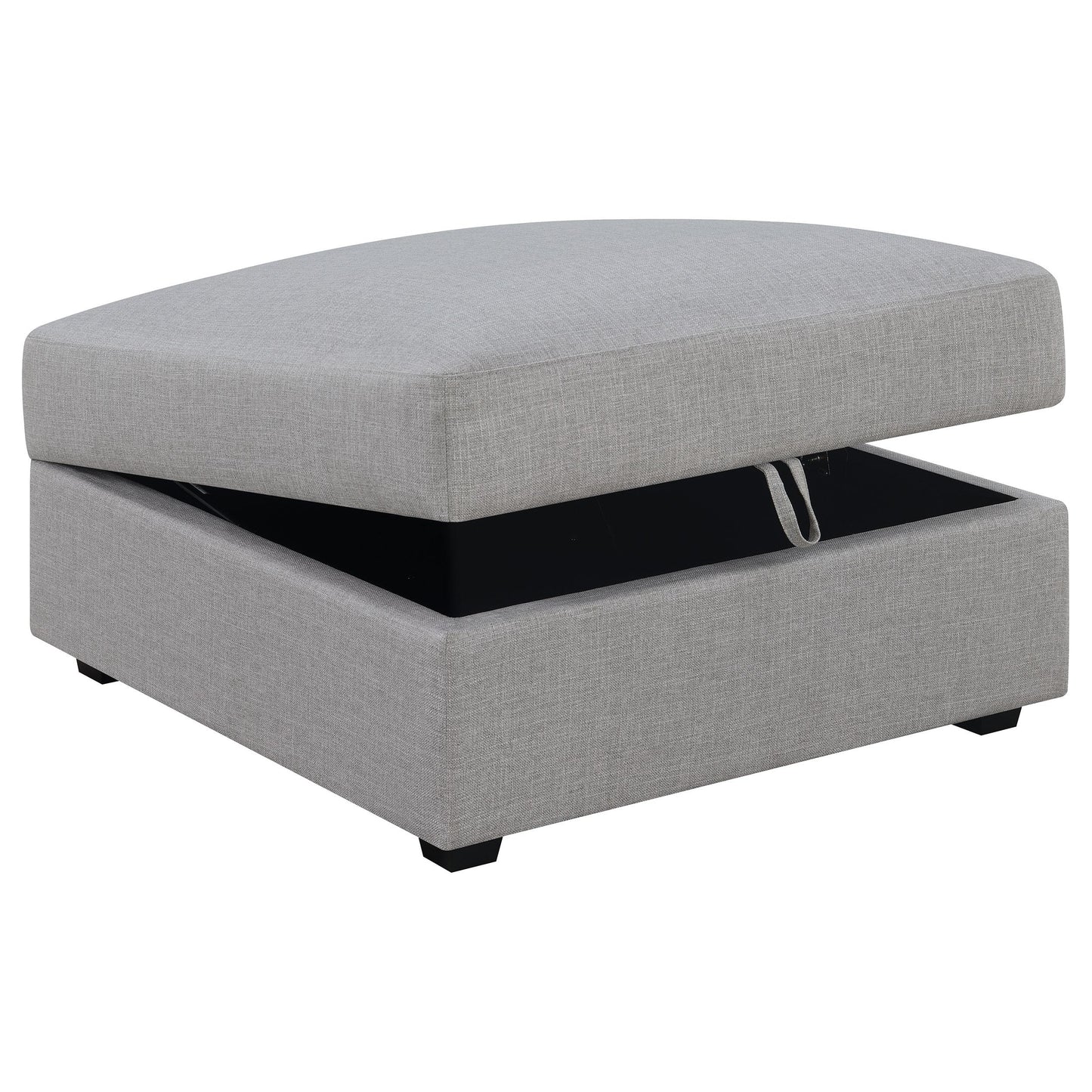 Coaster Furniture Cambria 551513 Square Upholstered Storage Ottoman - Grey IMAGE 3