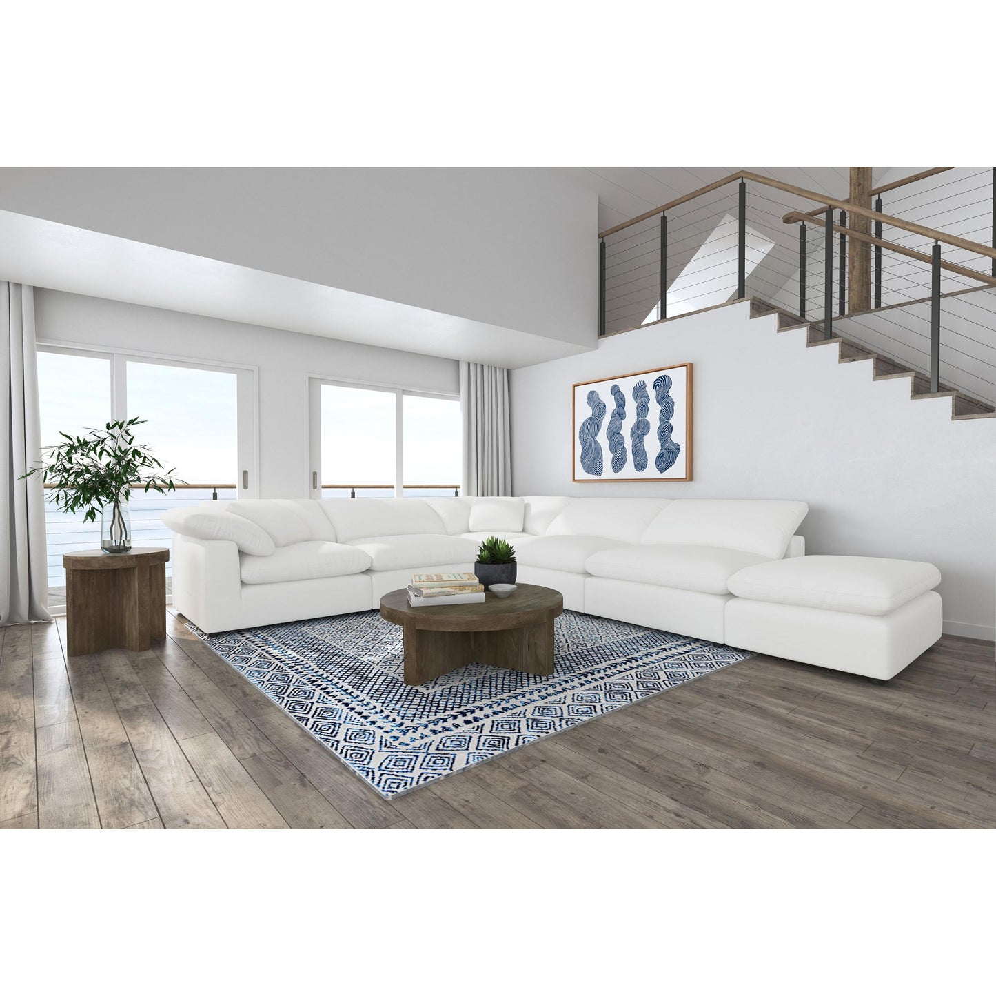 Coaster Furniture Raleigh 551751-SET 6 pc Boucle Upholstered Modular Sectional - Ivory IMAGE 3