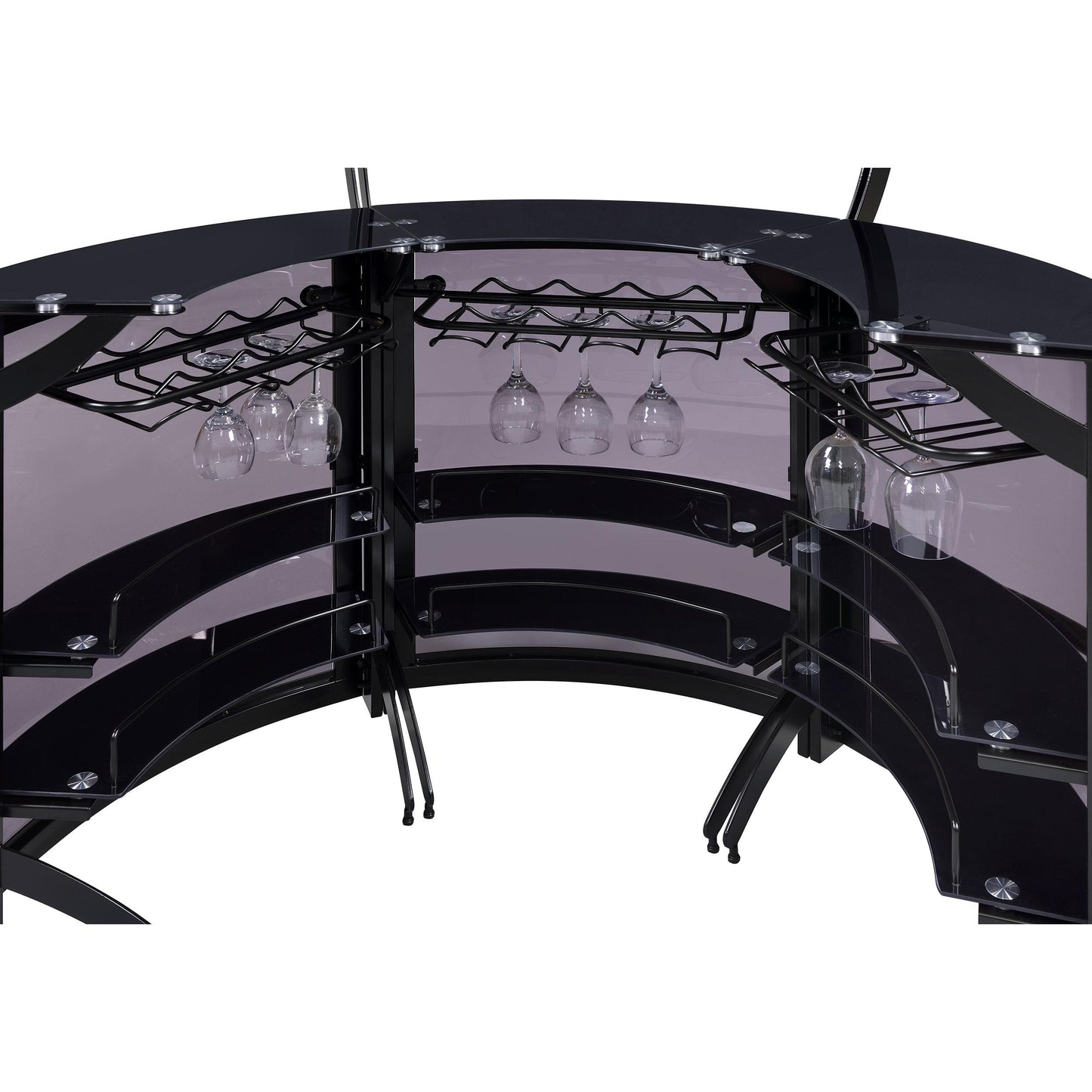 Coaster Furniture Dallas 182135-S3 3-piece Curved Freestanding Home Bar Cabinet - Black IMAGE 11