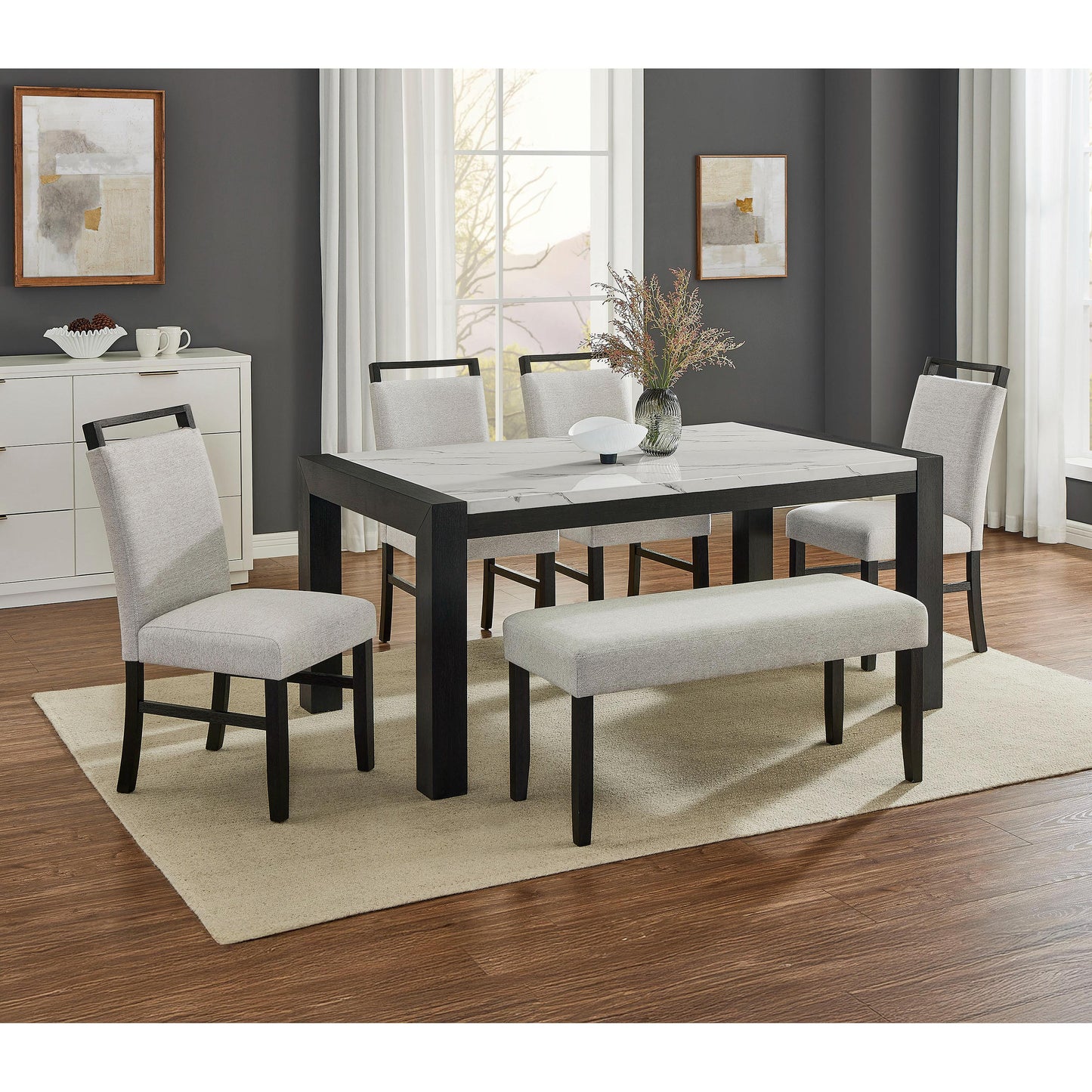 Crown Mark Jules Dining Table with Faux Marble Top 1322T-3866 IMAGE 4
