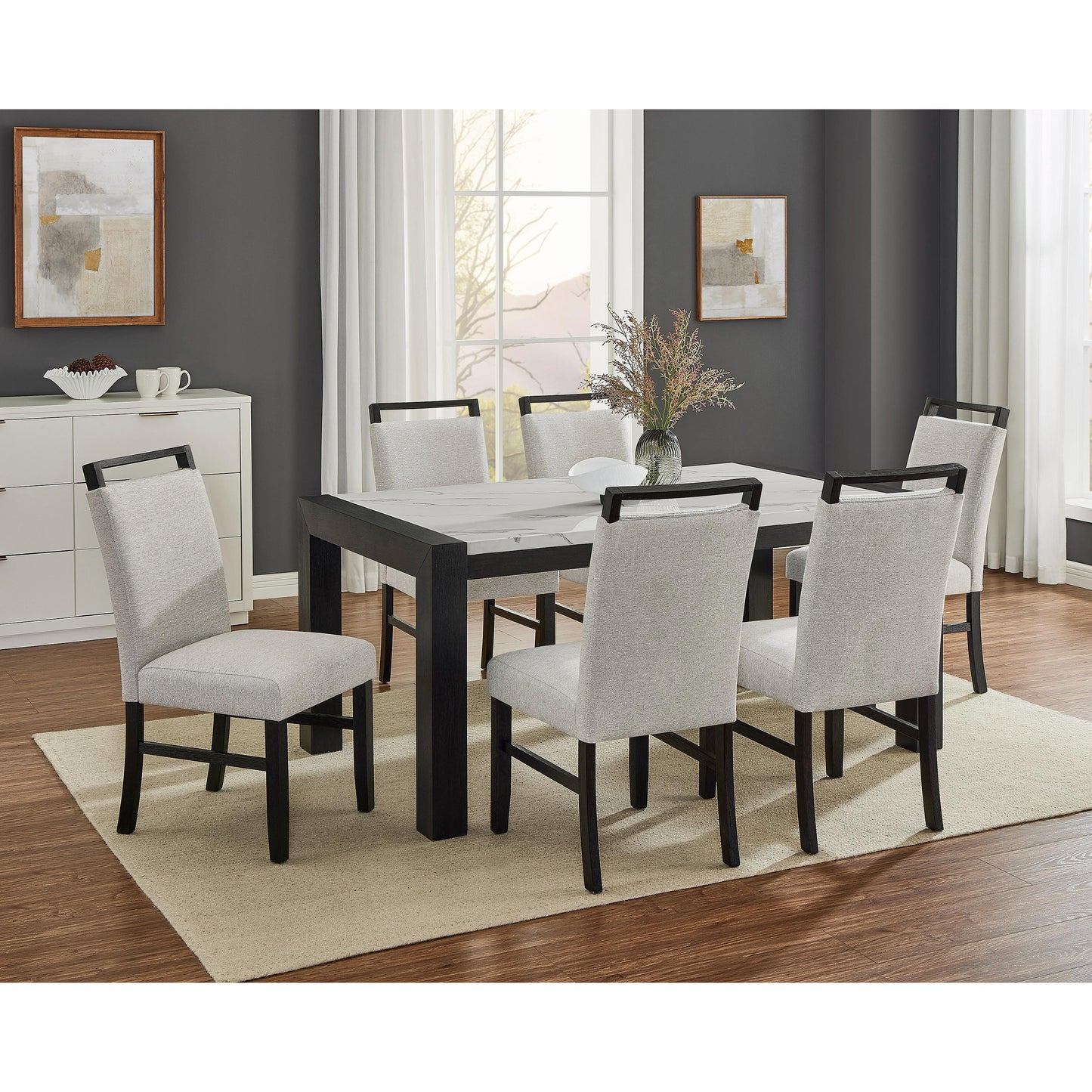 Crown Mark Jules Dining Table with Faux Marble Top 1322T-3866 IMAGE 5