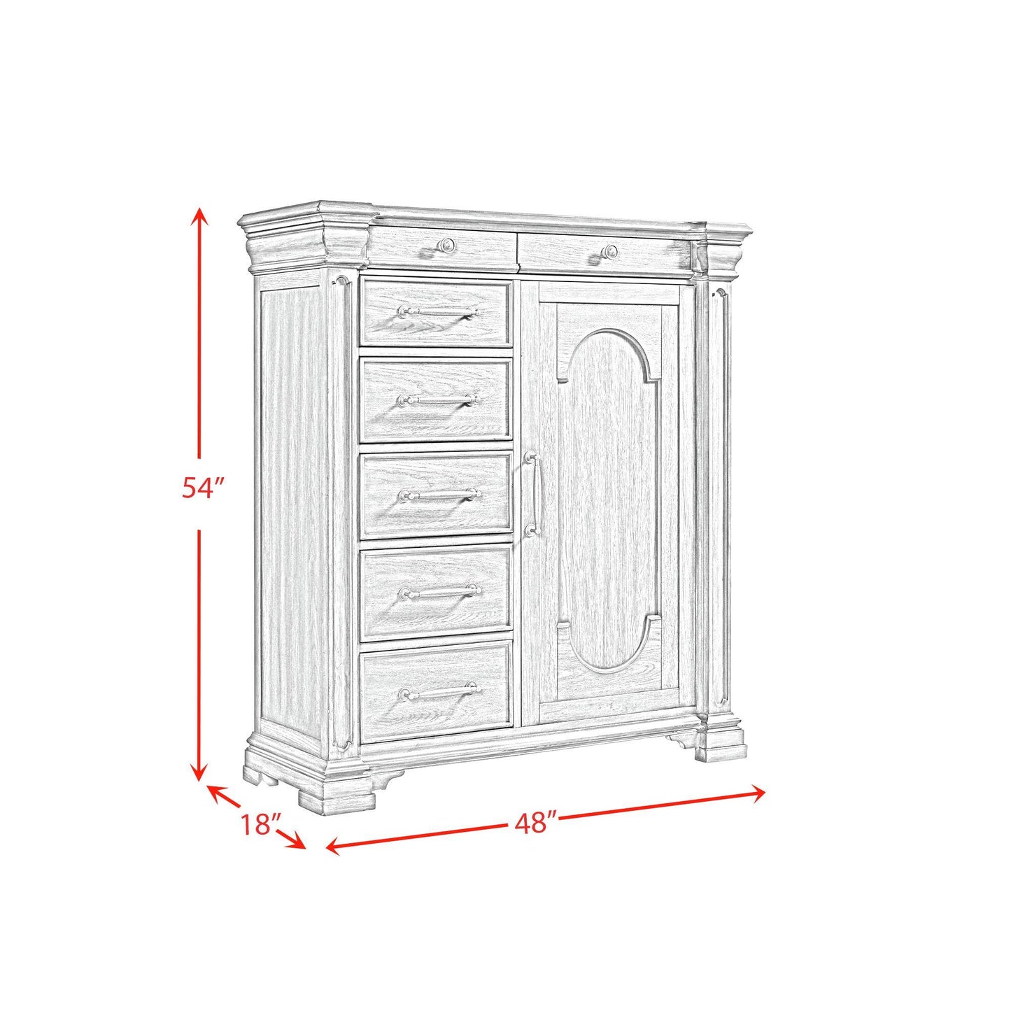 Elements International Kings Court B.10315.DCH 1 Door And 7-Drawer Chest IMAGE 10