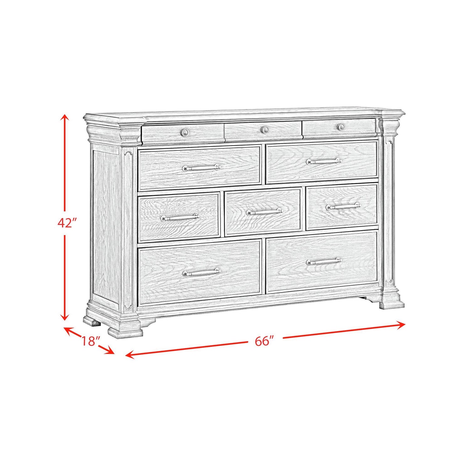 Elements International Kings Court B.10315.DR 10-Drawer Dresser IMAGE 7