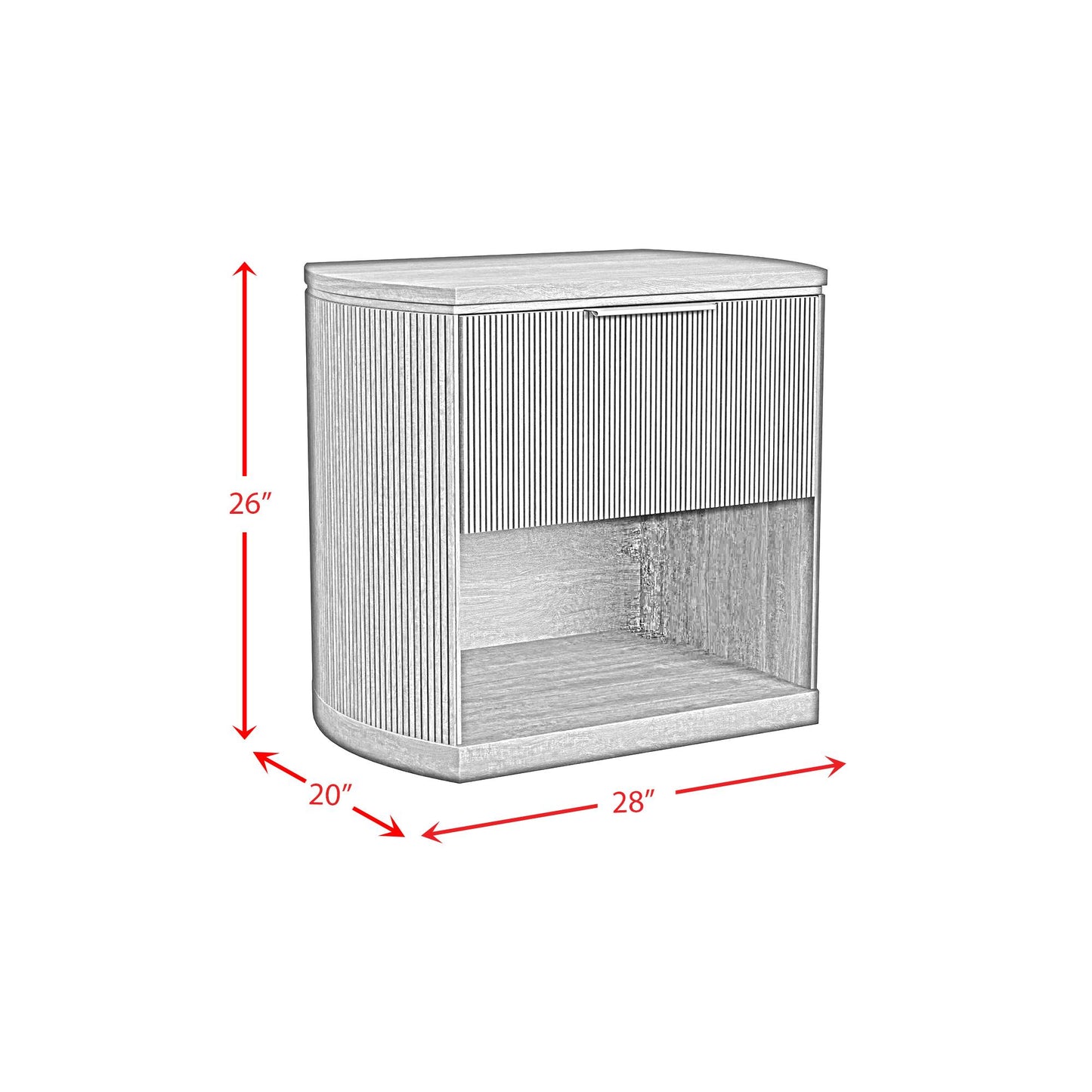 Elements International Sylvie B-16000-6-NS 1-Drawer Nightstand IMAGE 8