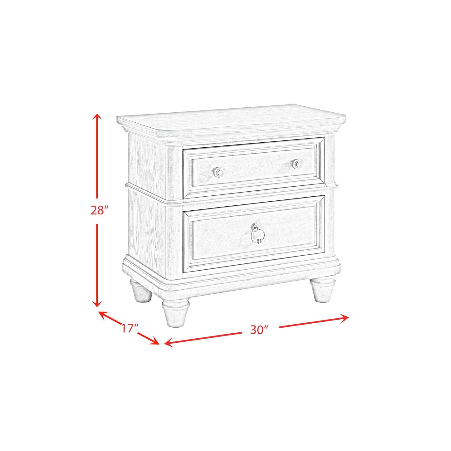 Elements International Whit-Ash B-11360-3-NS 2-Drawer Nightstand IMAGE 11