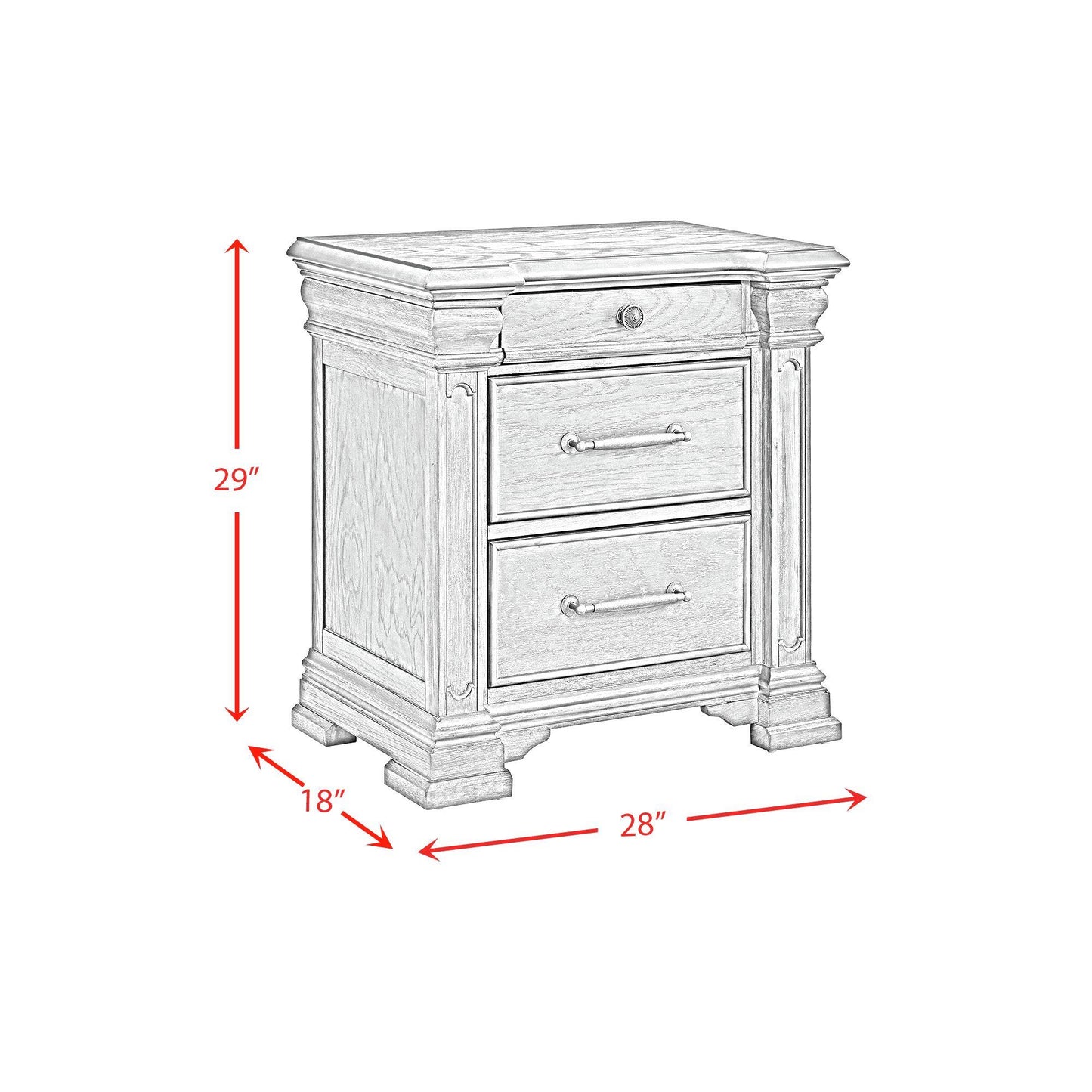 Elements International Kings Court B.10315.NS 3-Drawer Nightstand IMAGE 10