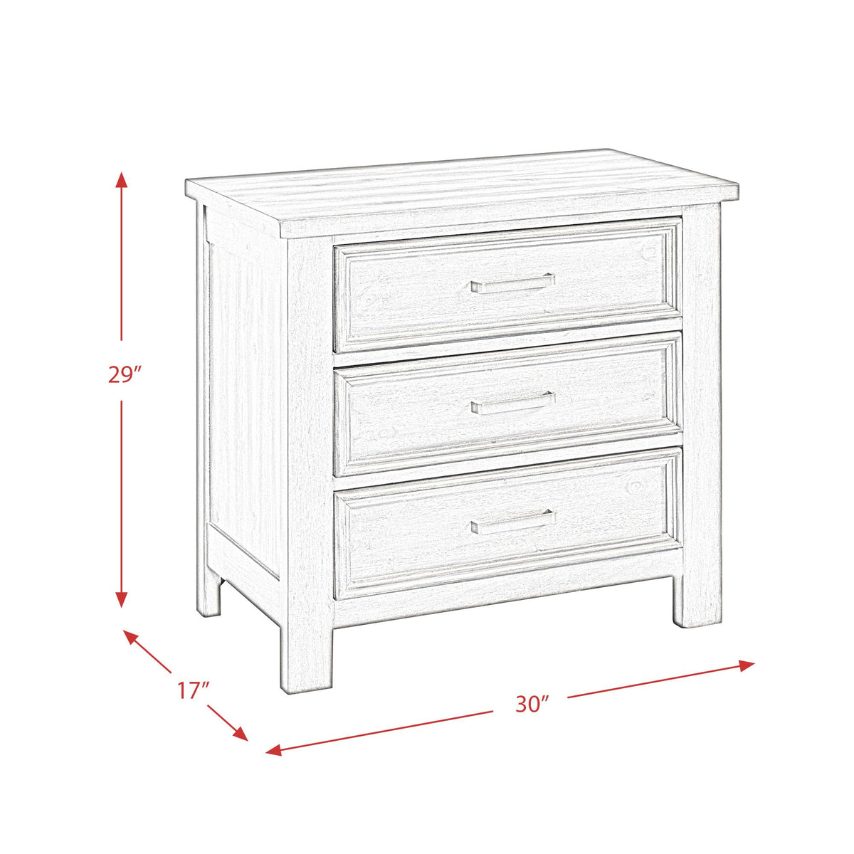 Elements International Sullivan SV300NS 3-Drawer Nightstand IMAGE 8