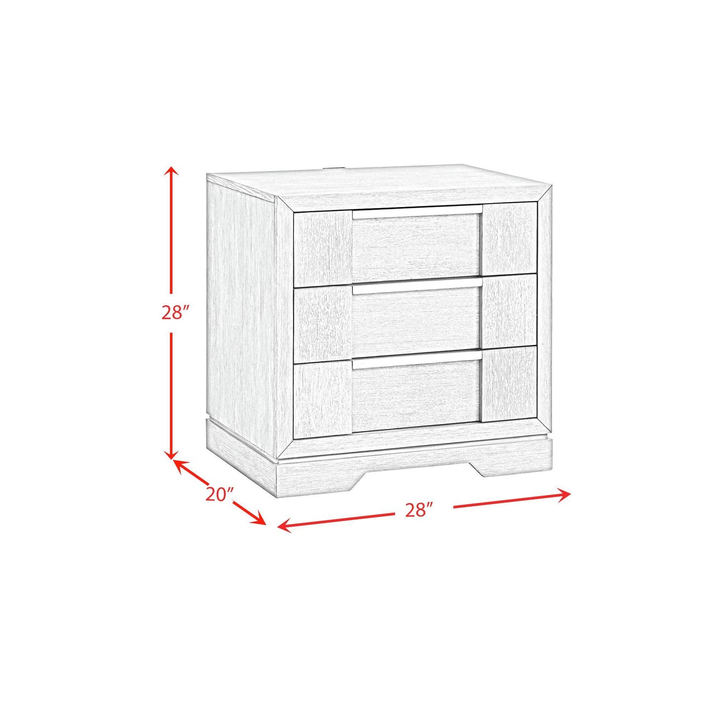 Elements International Kelis B-9770-3-NS 3-Drawer Nightstand IMAGE 10