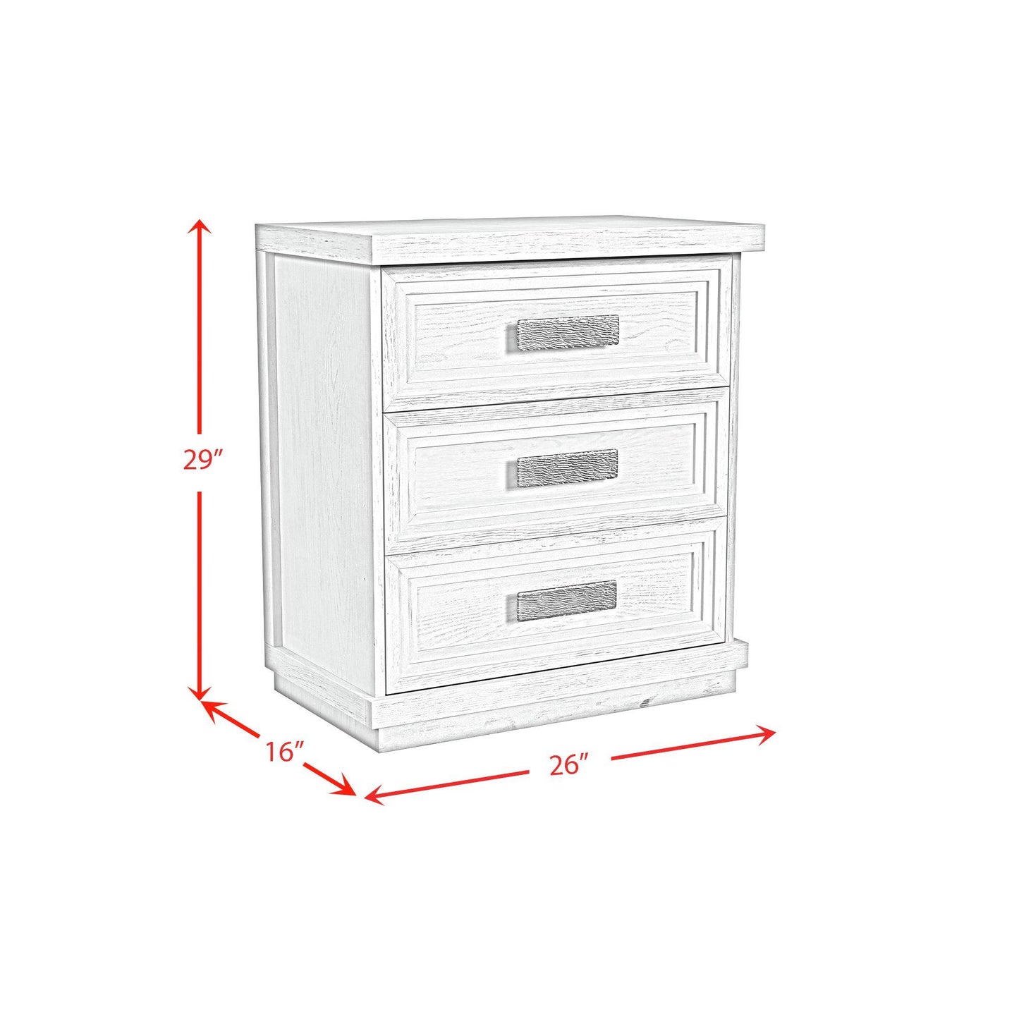 Elements International Avalanche B-11600-7-NS 3-Drawer Nightstand IMAGE 9
