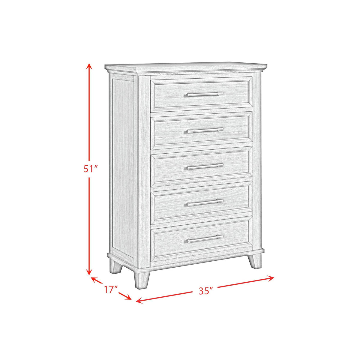 Elements International Canterbury B-13030-7-CH 5-Drawer Chest IMAGE 8
