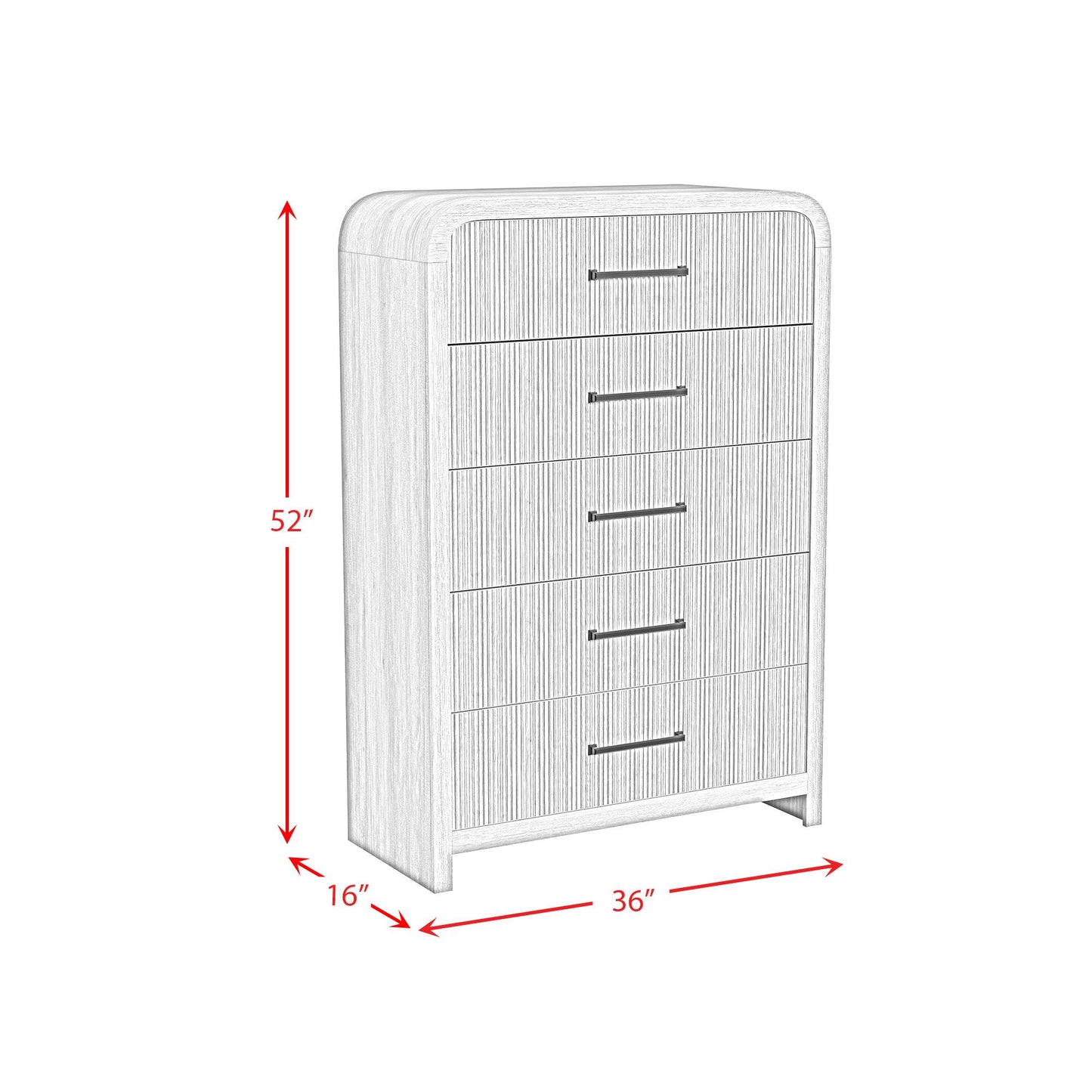 Elements International Ridgemont B-14440-8W-CH 5-Drawer Chest IMAGE 10