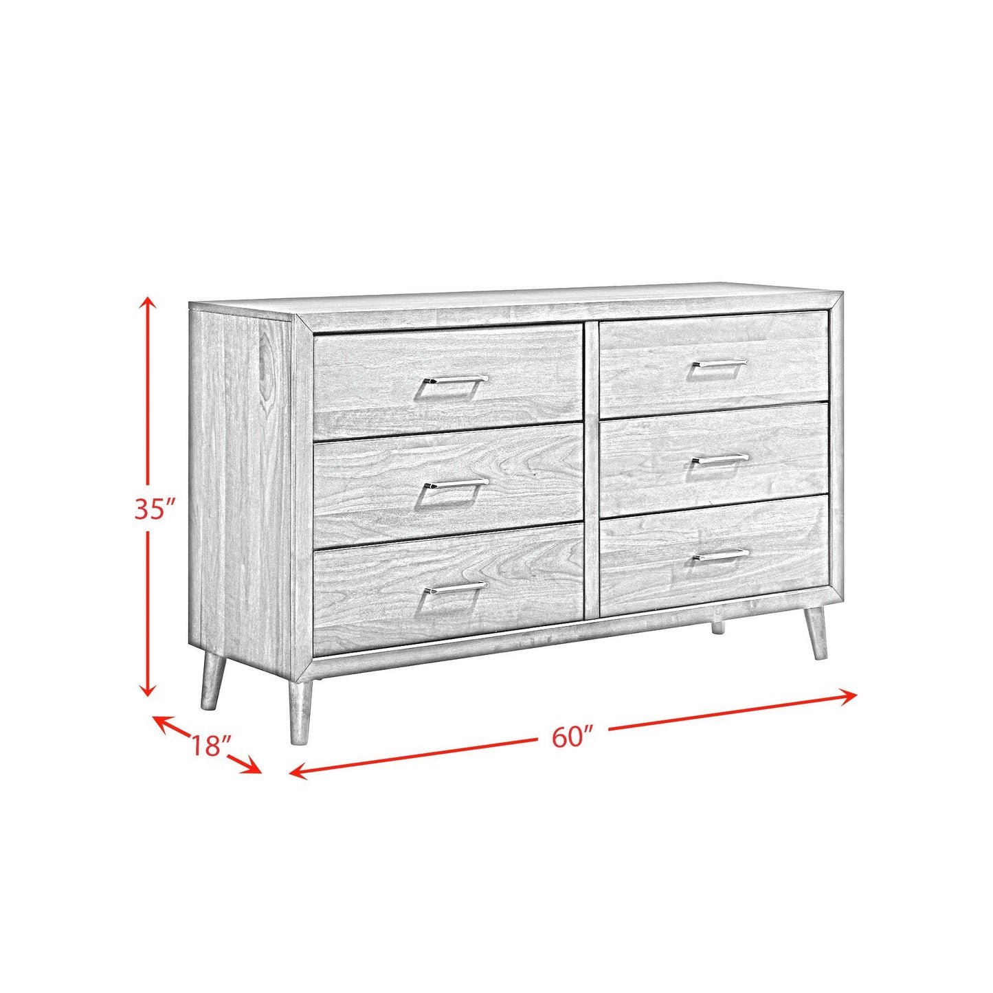 Elements International Malibu MC400DR 6-Drawer Dresser IMAGE 10