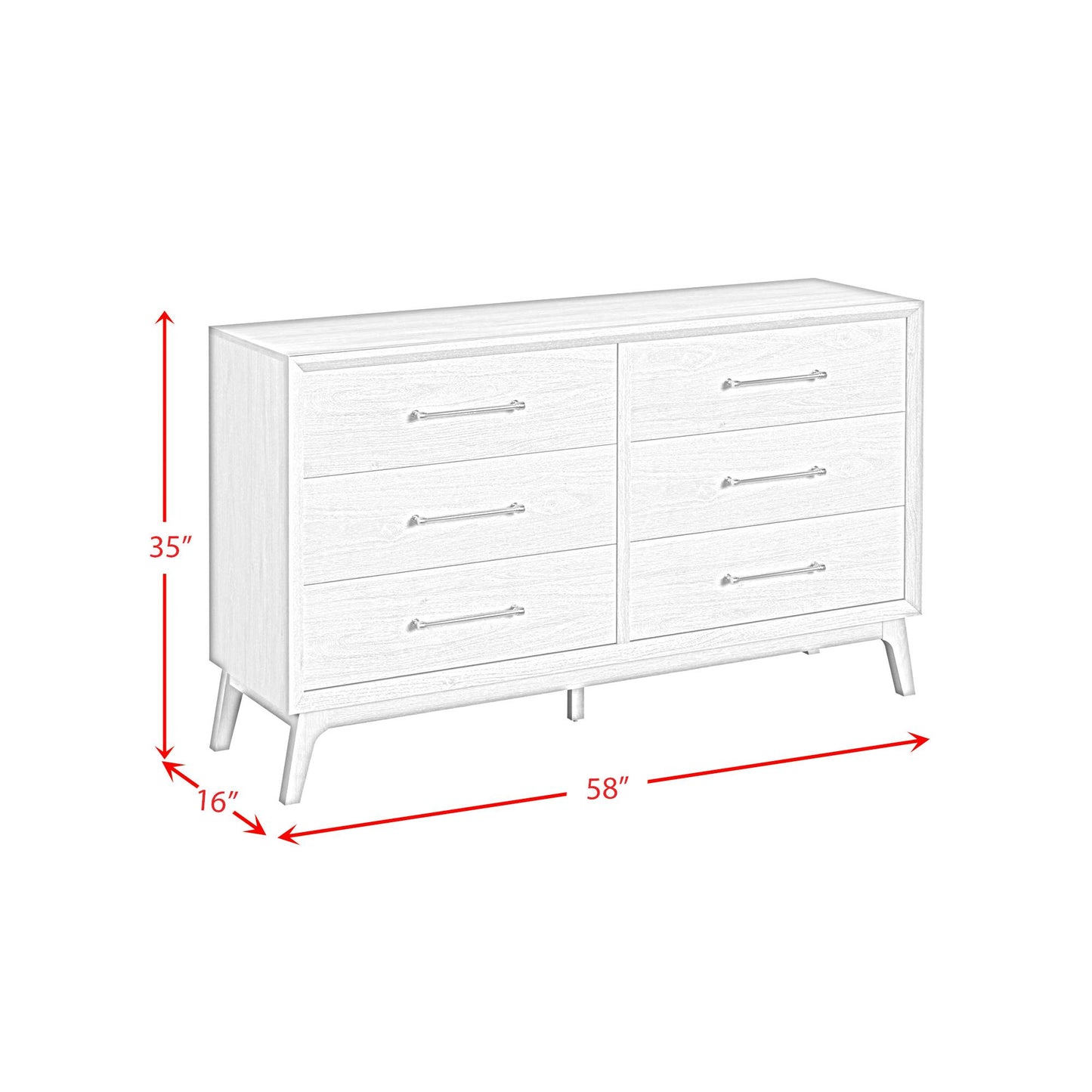 Elements International Westland B-13000-6-DR 6-Drawer Dresser IMAGE 8