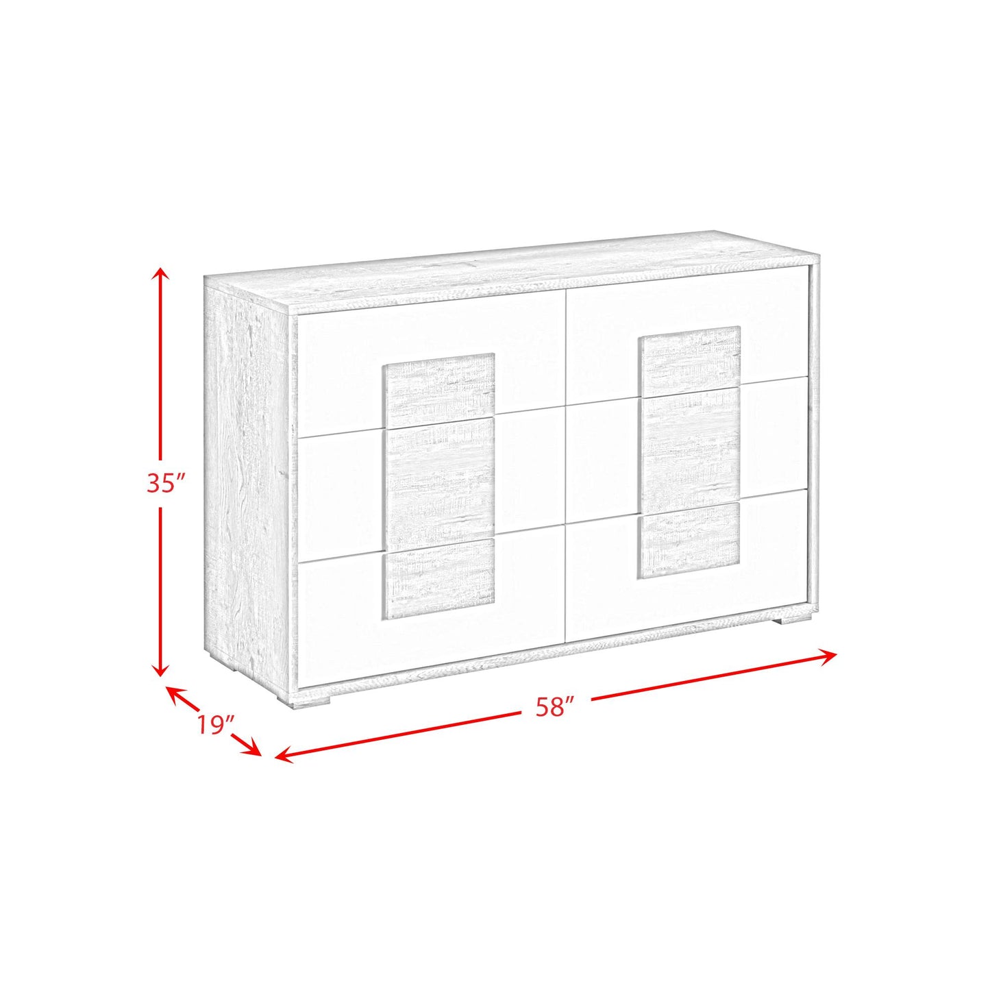 Elements International San Matteo B-16010-7-DR 6-Drawer Dresser IMAGE 9