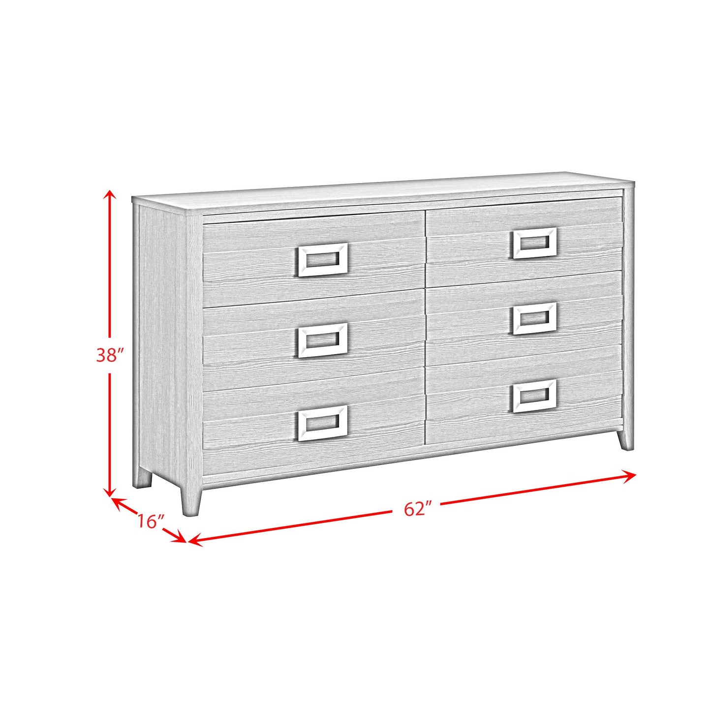Elements International Tobias B-15990-8-DR 6-Drawer Dresser IMAGE 8