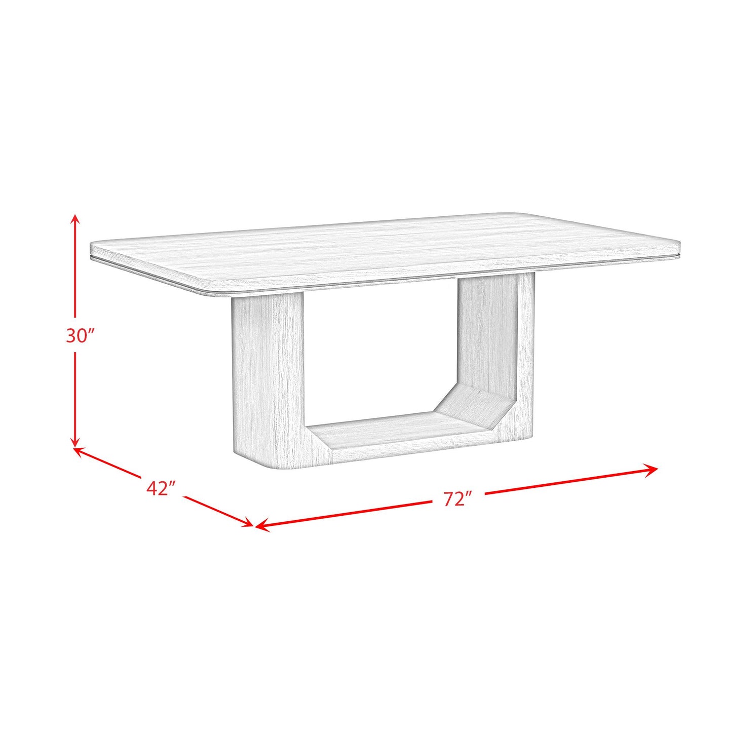 Elements International Rosalie D-16860-6-DT 72" Rectangular Dining Table IMAGE 8