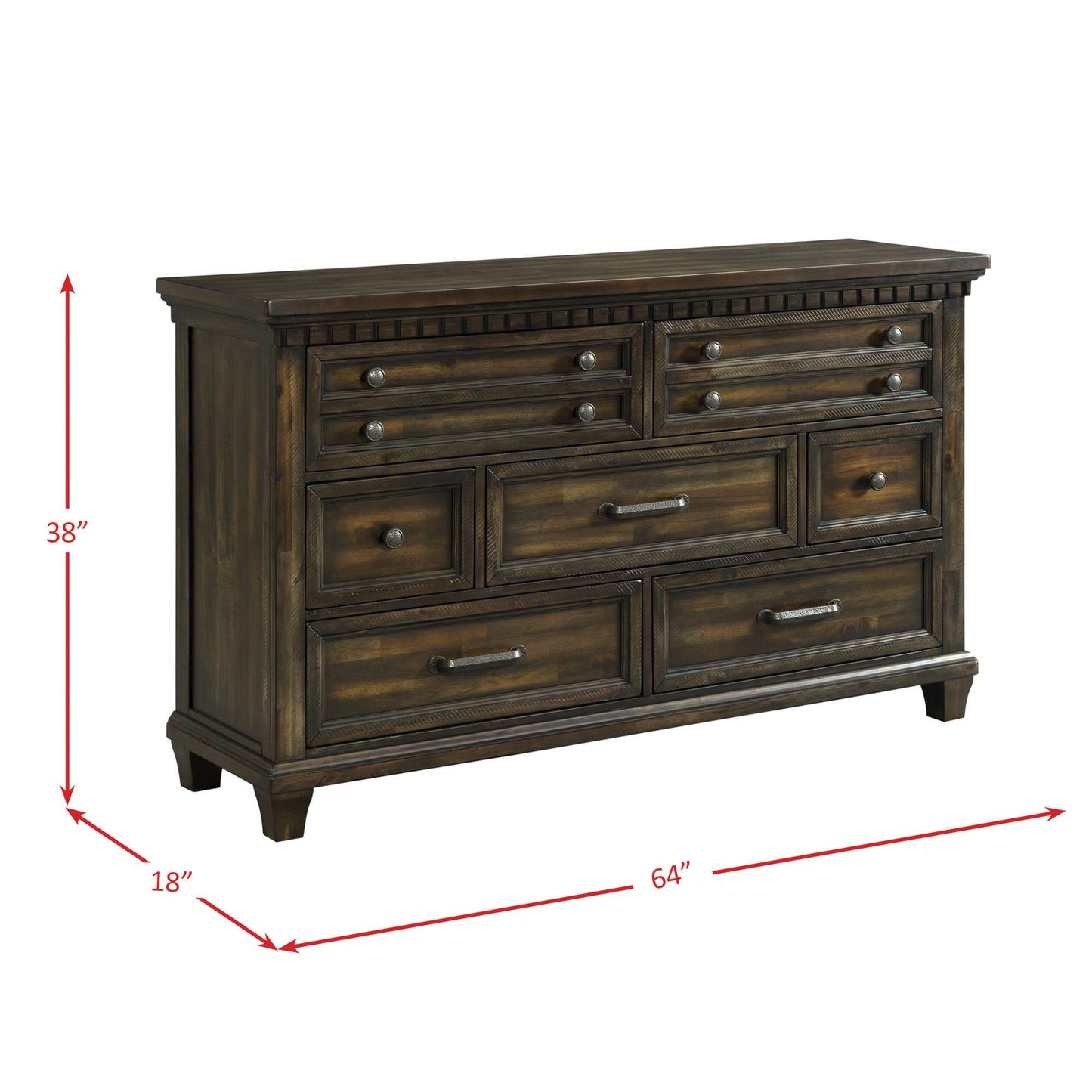 Elements International McCoy B-10530-5-DR 7-Drawer Dresser IMAGE 10