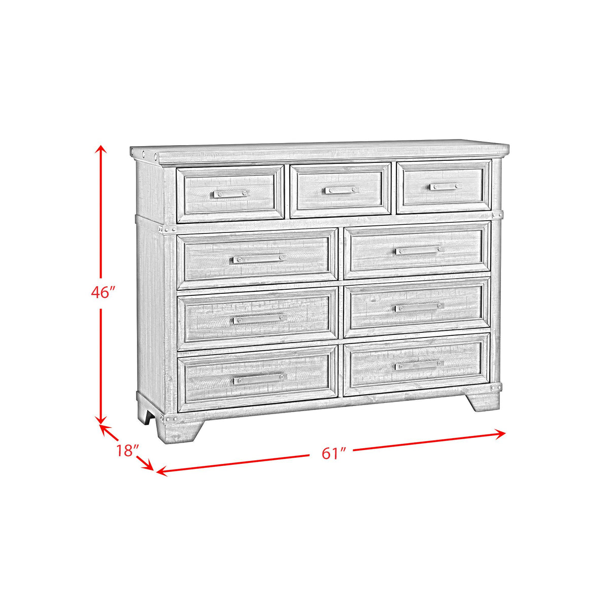 Elements International Colorado City B-13010-8-DR 9-Drawer Dresser IMAGE 8